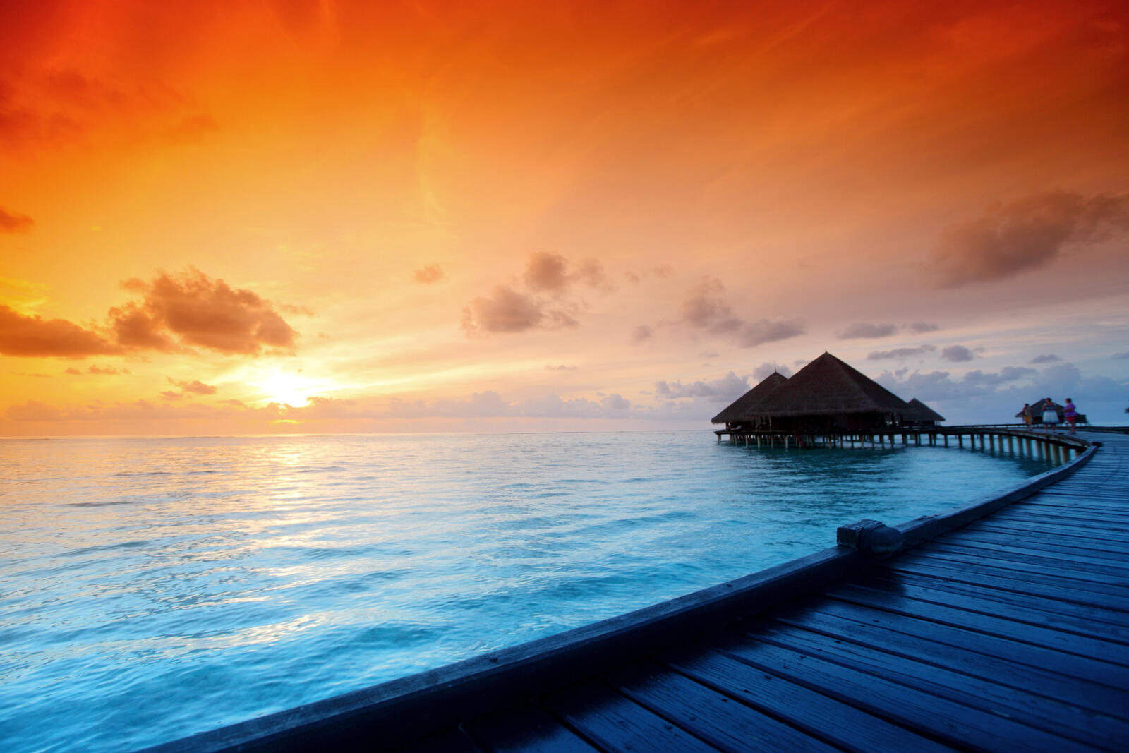 Wallpapers Maldives sunset sea on the desktop
