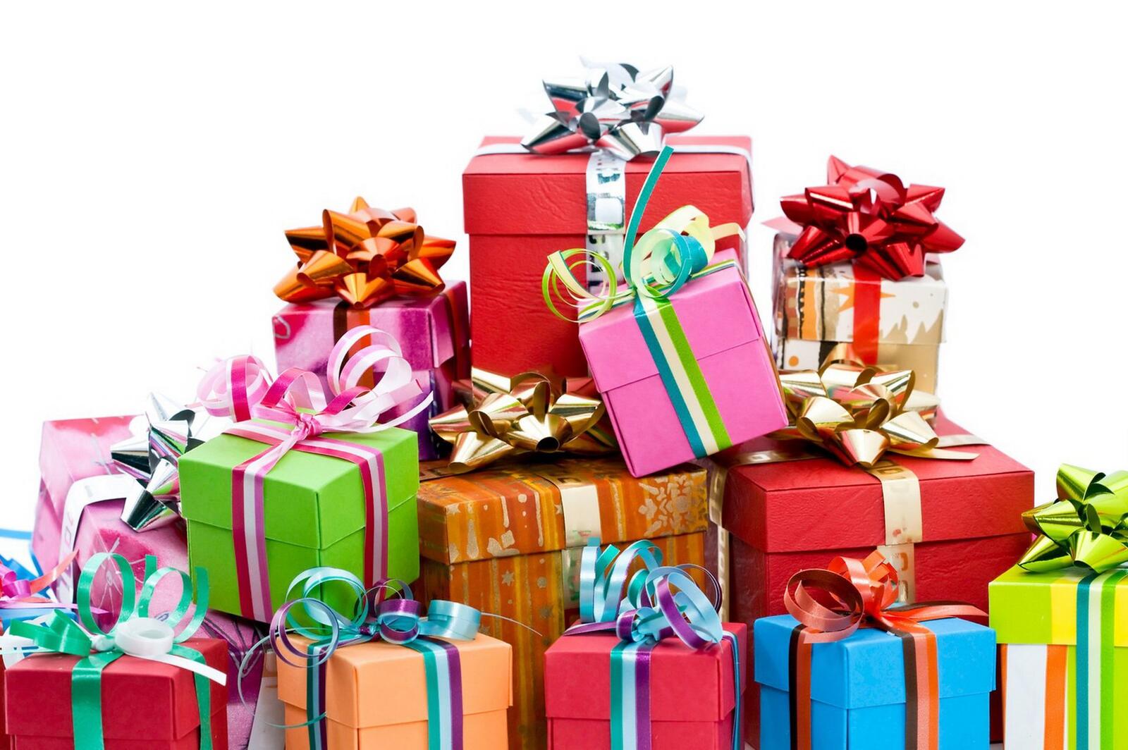 Wallpapers new year colored boxes gifts on the desktop