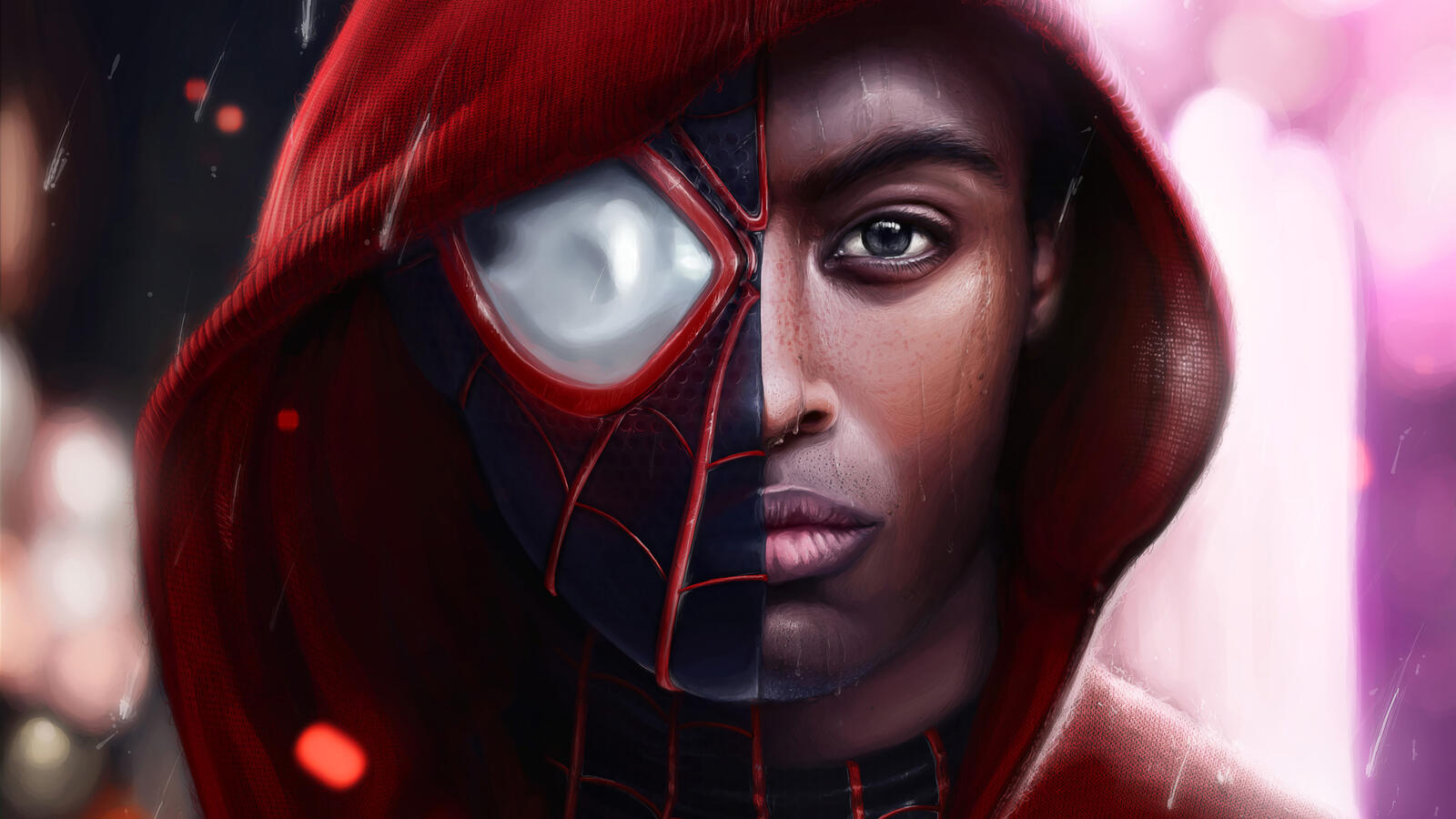 Wallpapers spider man face superheroes on the desktop