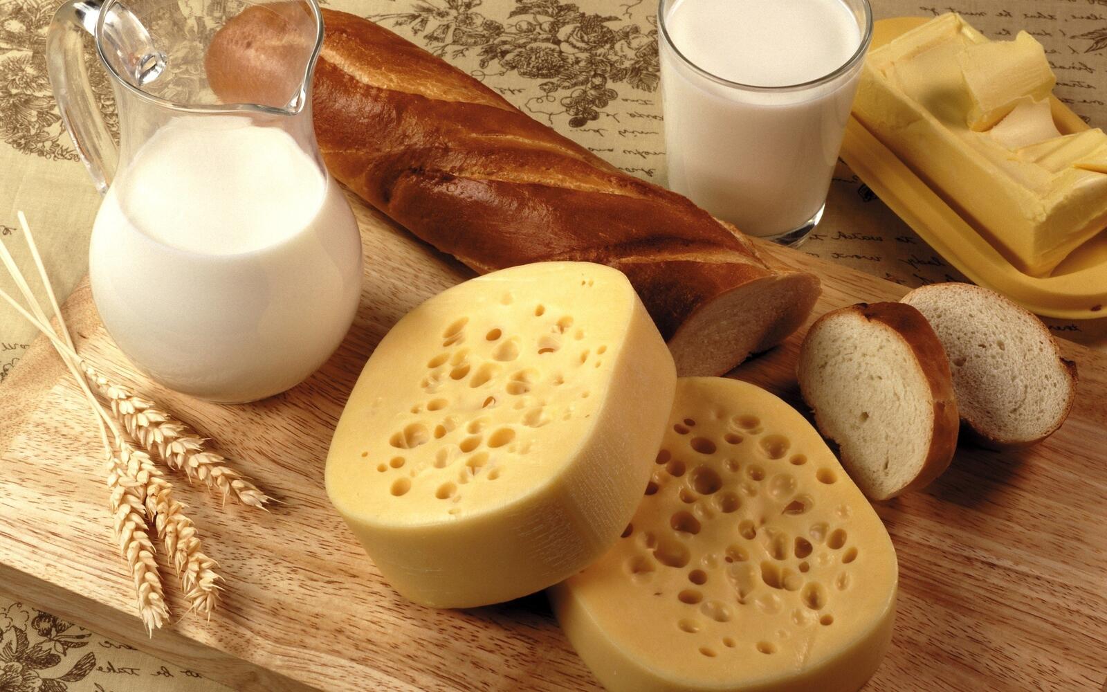 Обои хлеб молоко пшеница на рабочий стол