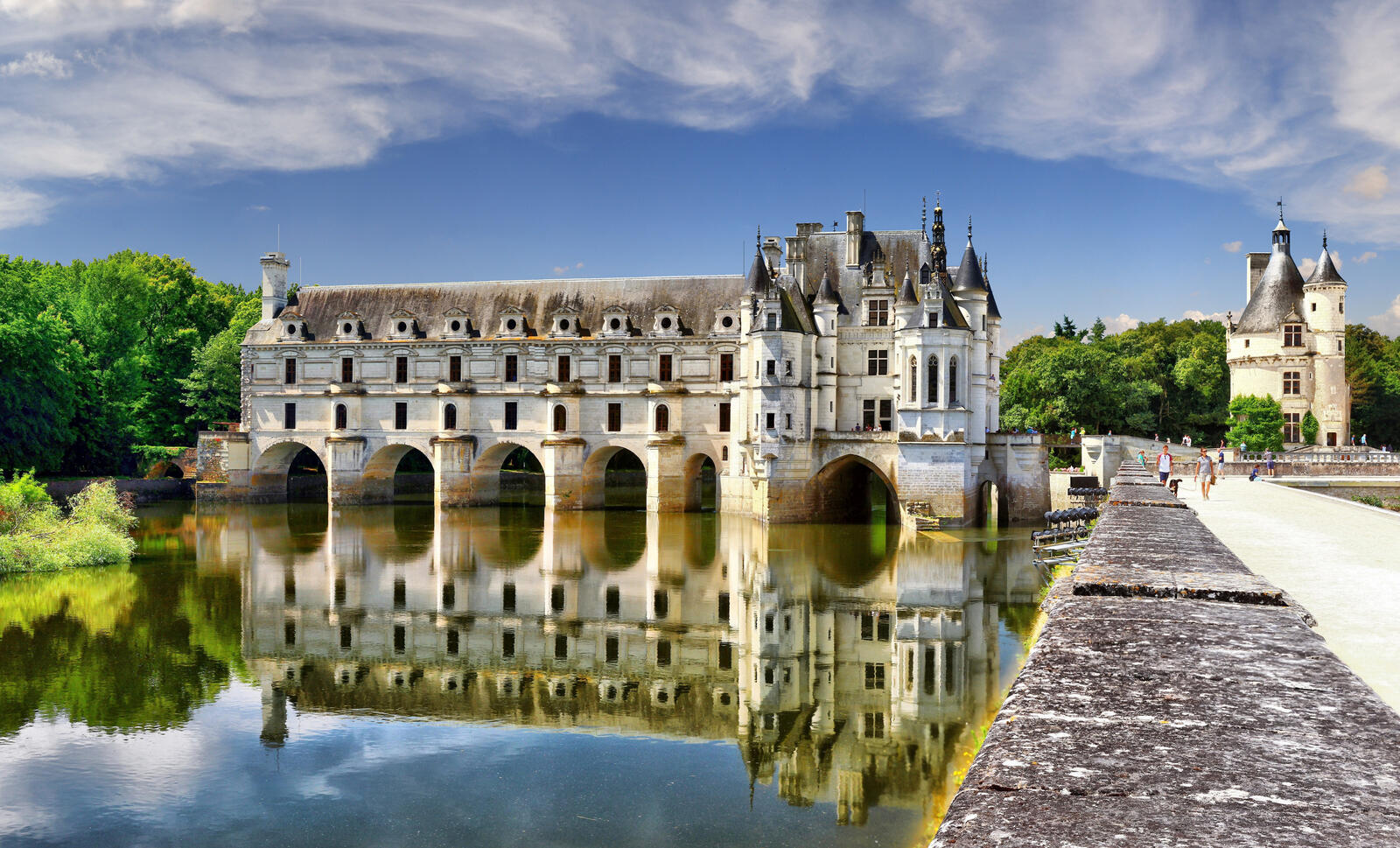 桌面上的壁纸池塘 法国 法国城堡