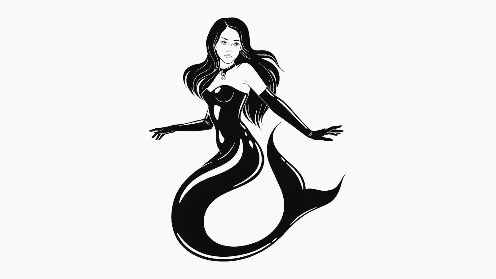 Free photo Mermaid on white background