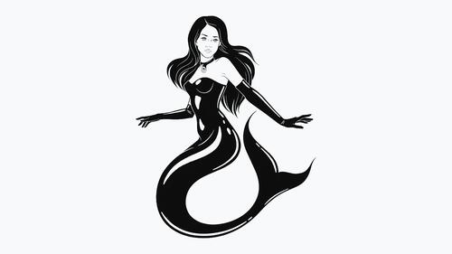 Mermaid on white background