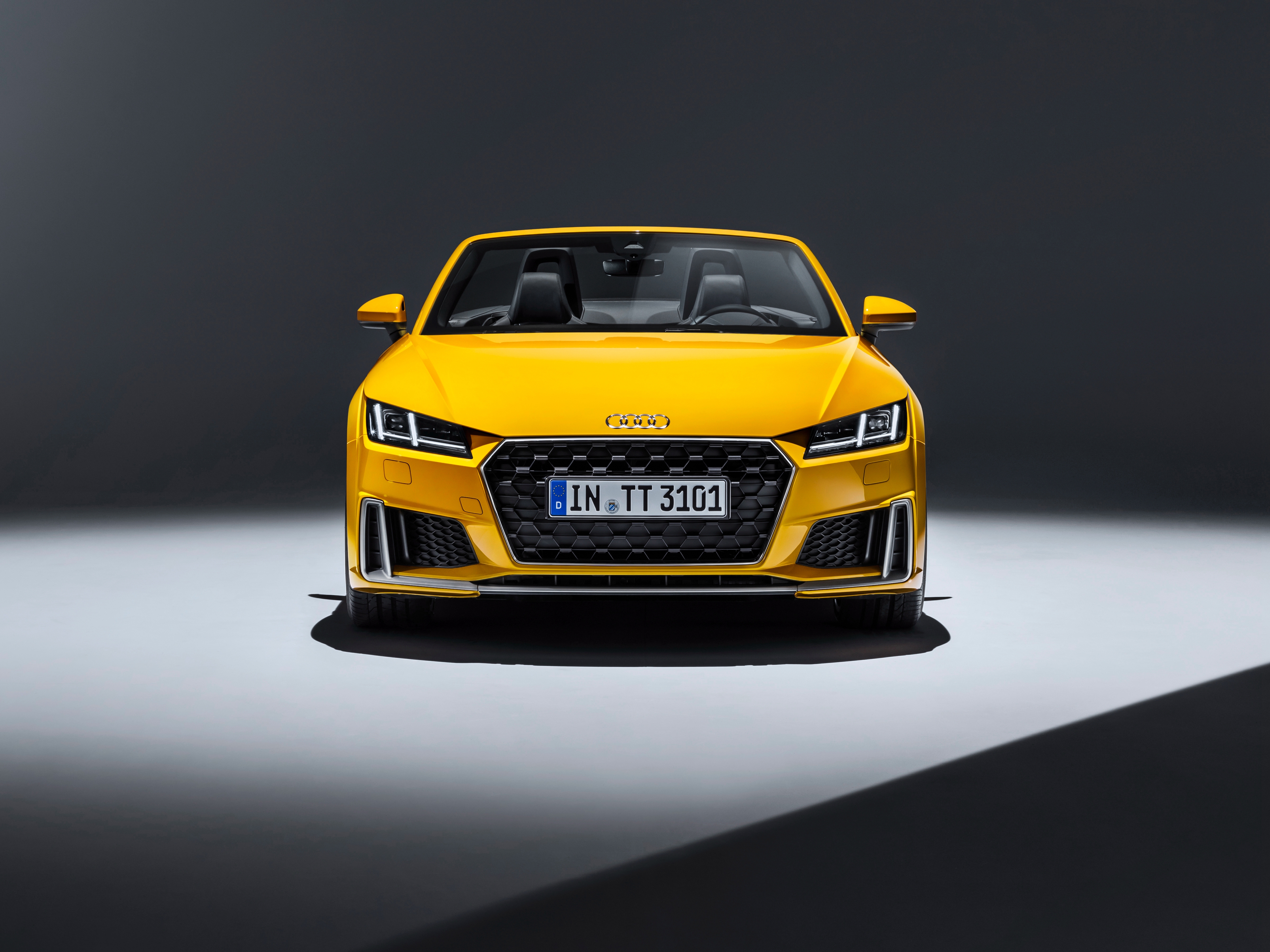 Wallpapers Audi yellow car view from front on the desktop