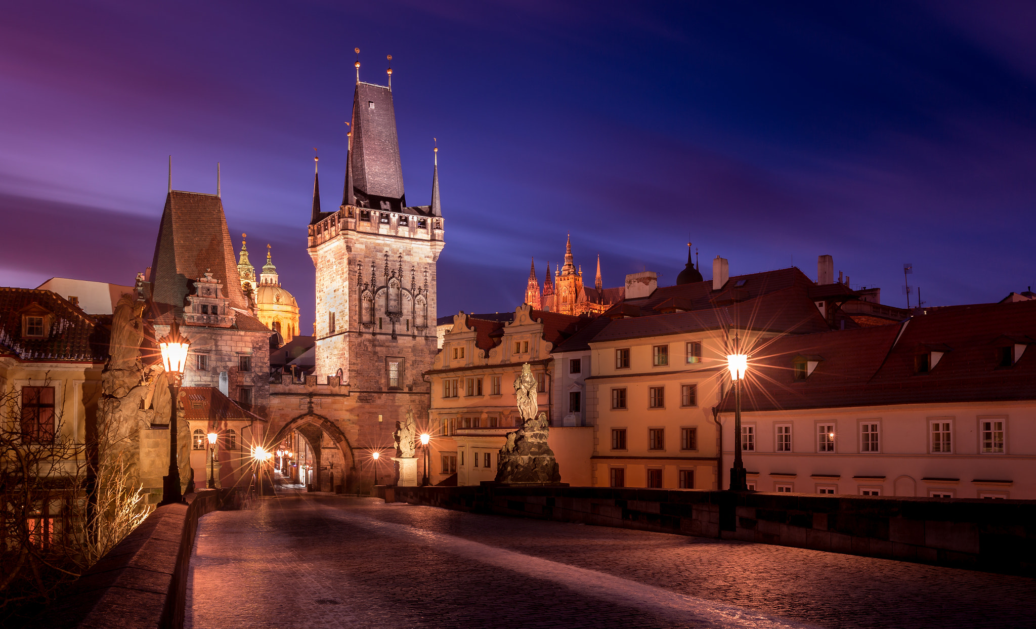 Wallpapers Czech Republic lights Prague on the desktop