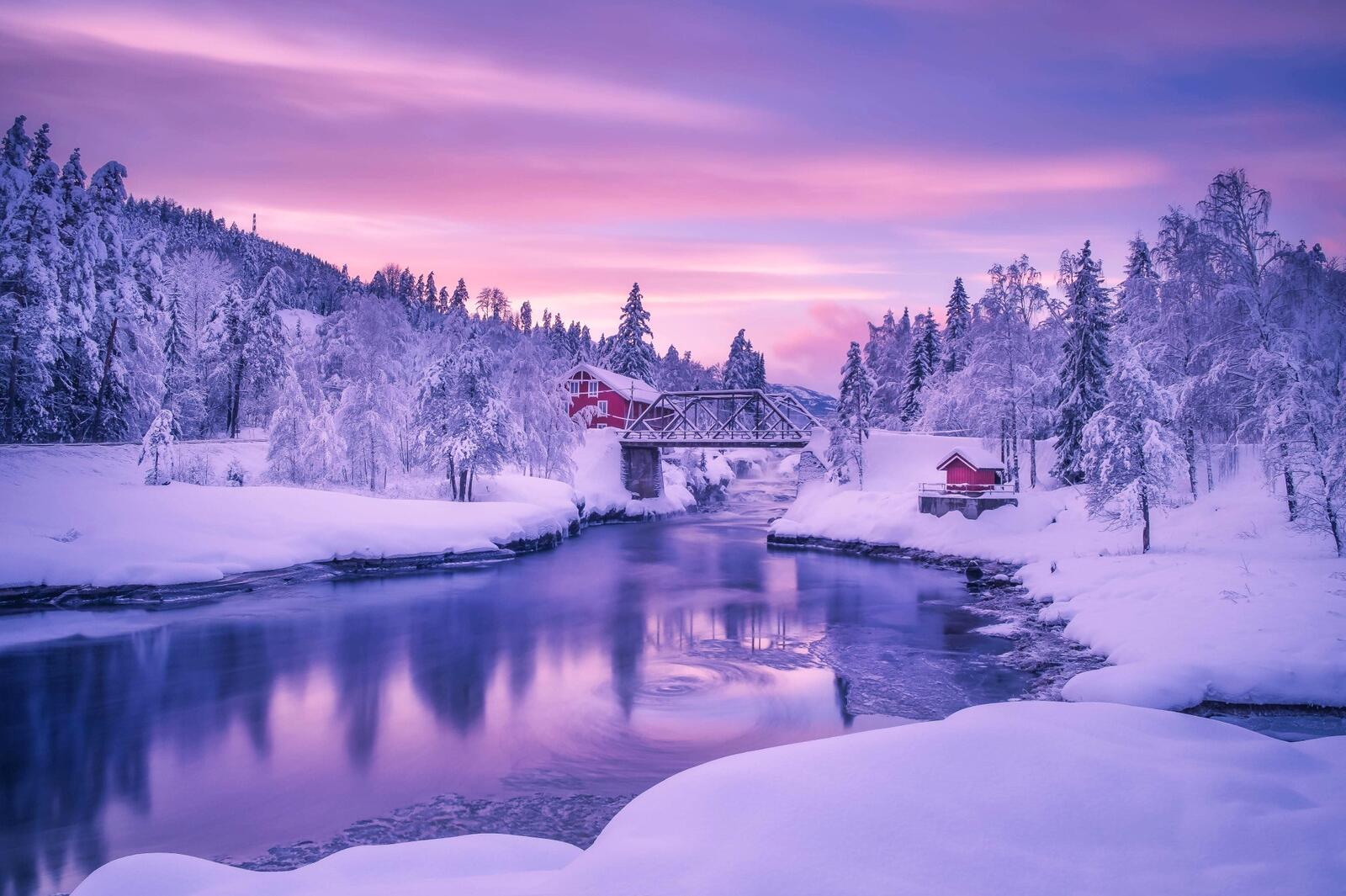 Обои Skien Norway зима на рабочий стол