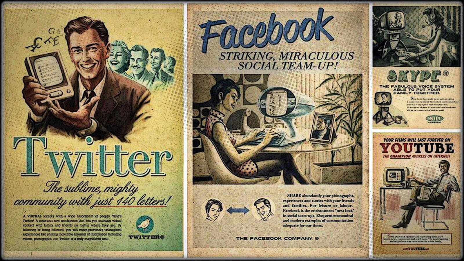 Wallpapers facebook twitter vintage on the desktop