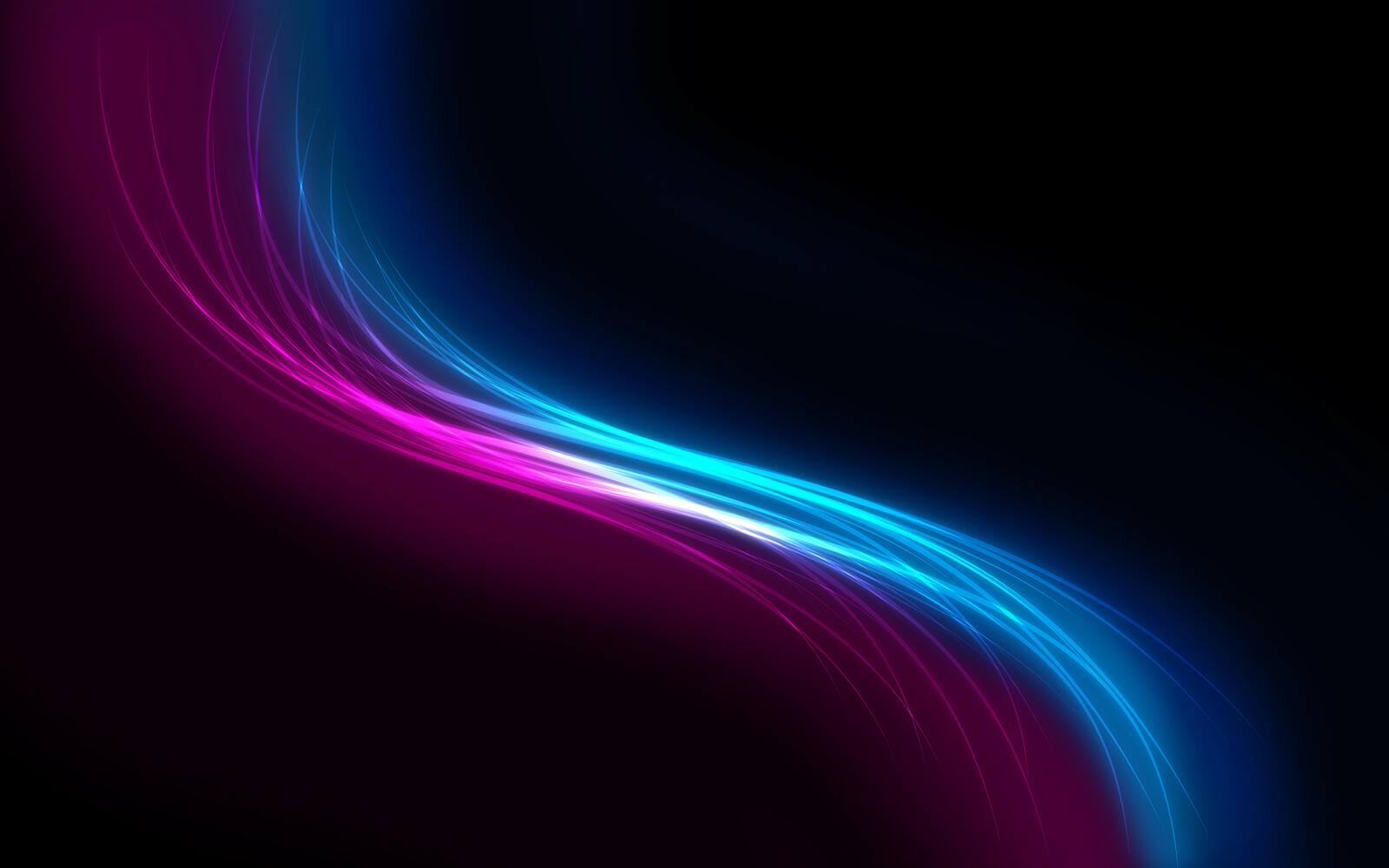Free photo Pink and blue wave on a black background