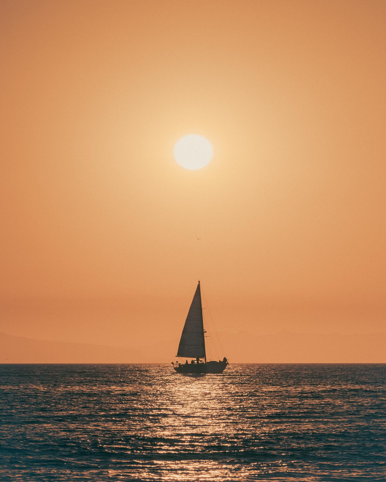 Wallpapers boat sailboat sunset on the desktop