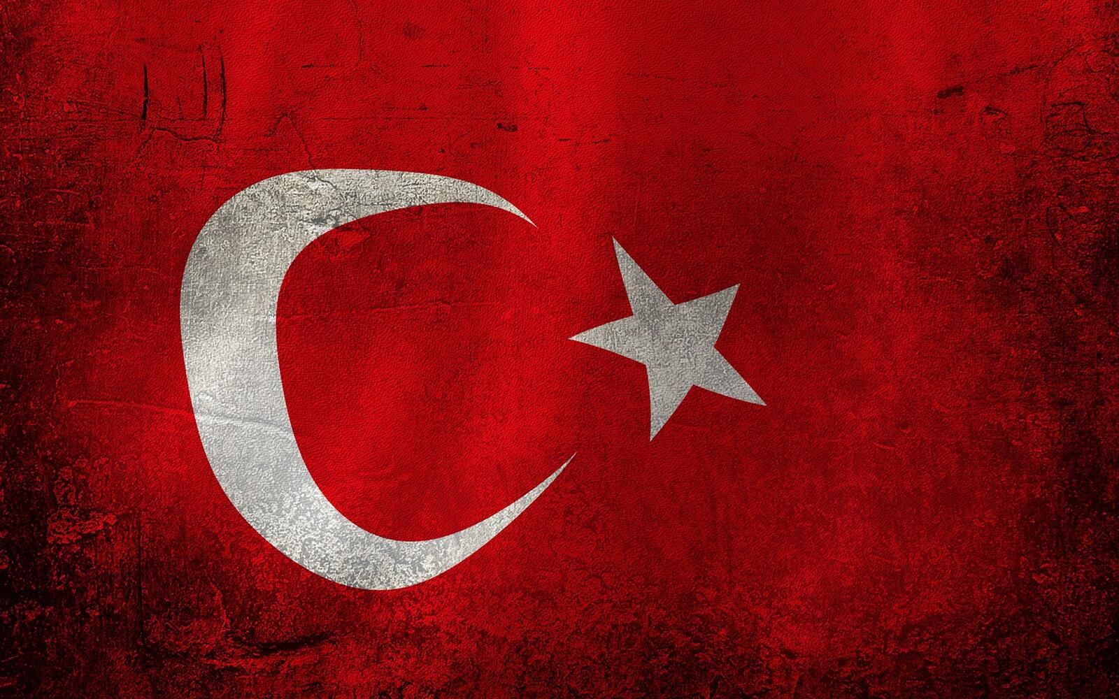 Обои красный флаг Турция на рабочий стол