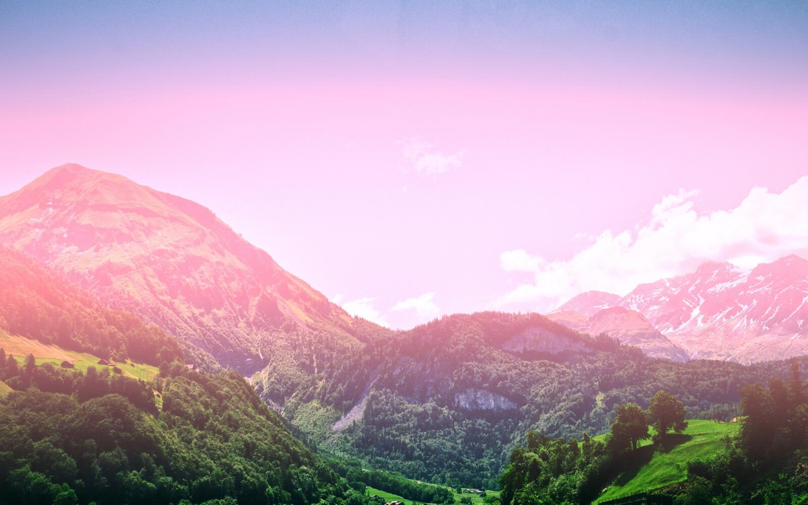 Wallpapers landscapes mountain range sun light on the desktop