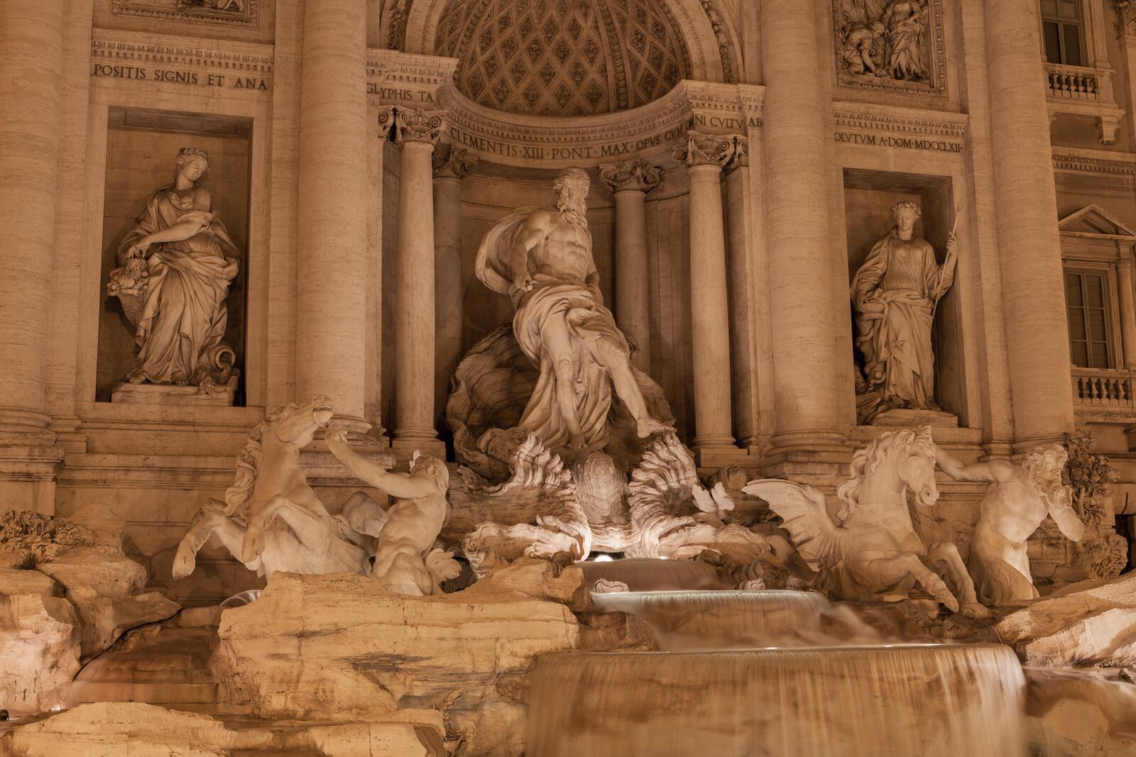 桌面上的壁纸喷水池 古罗马 雕像