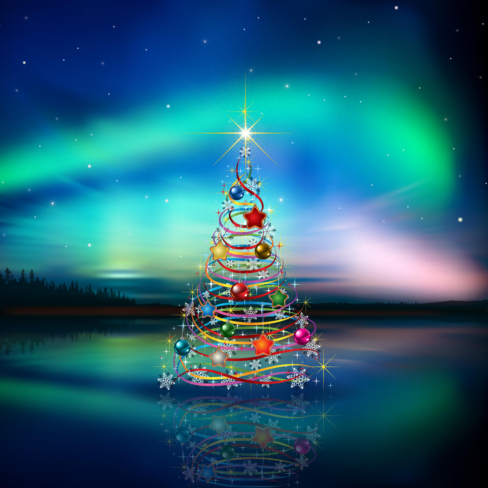 免费照片圣诞树和星星