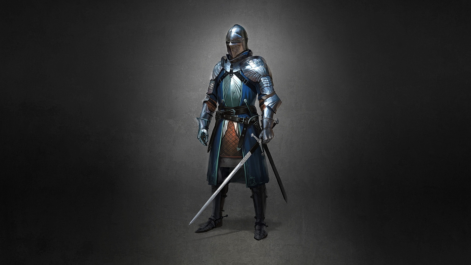 Free photo Knight with swords