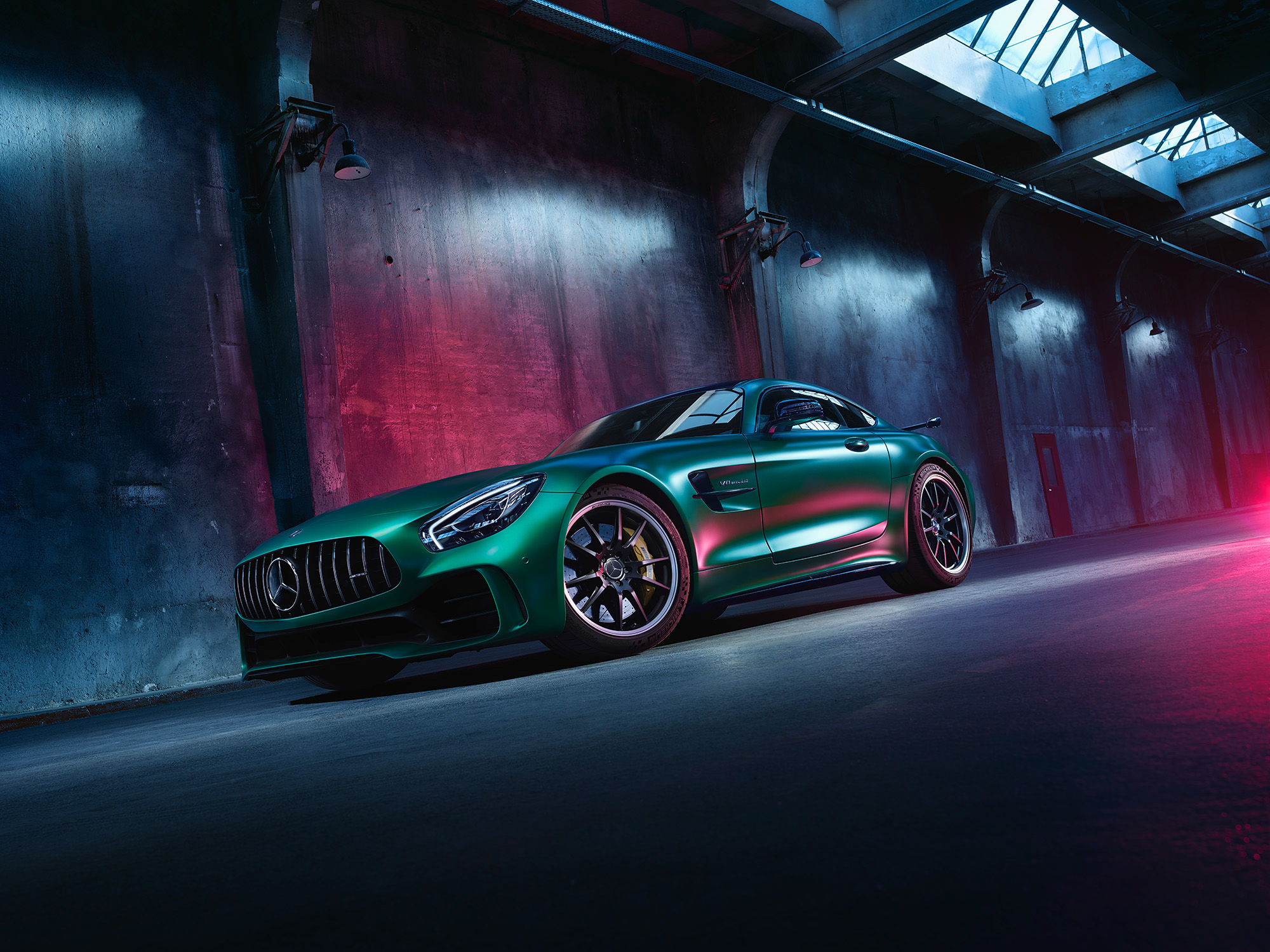 Wallpapers Mercedes AMG GT cars green car on the desktop