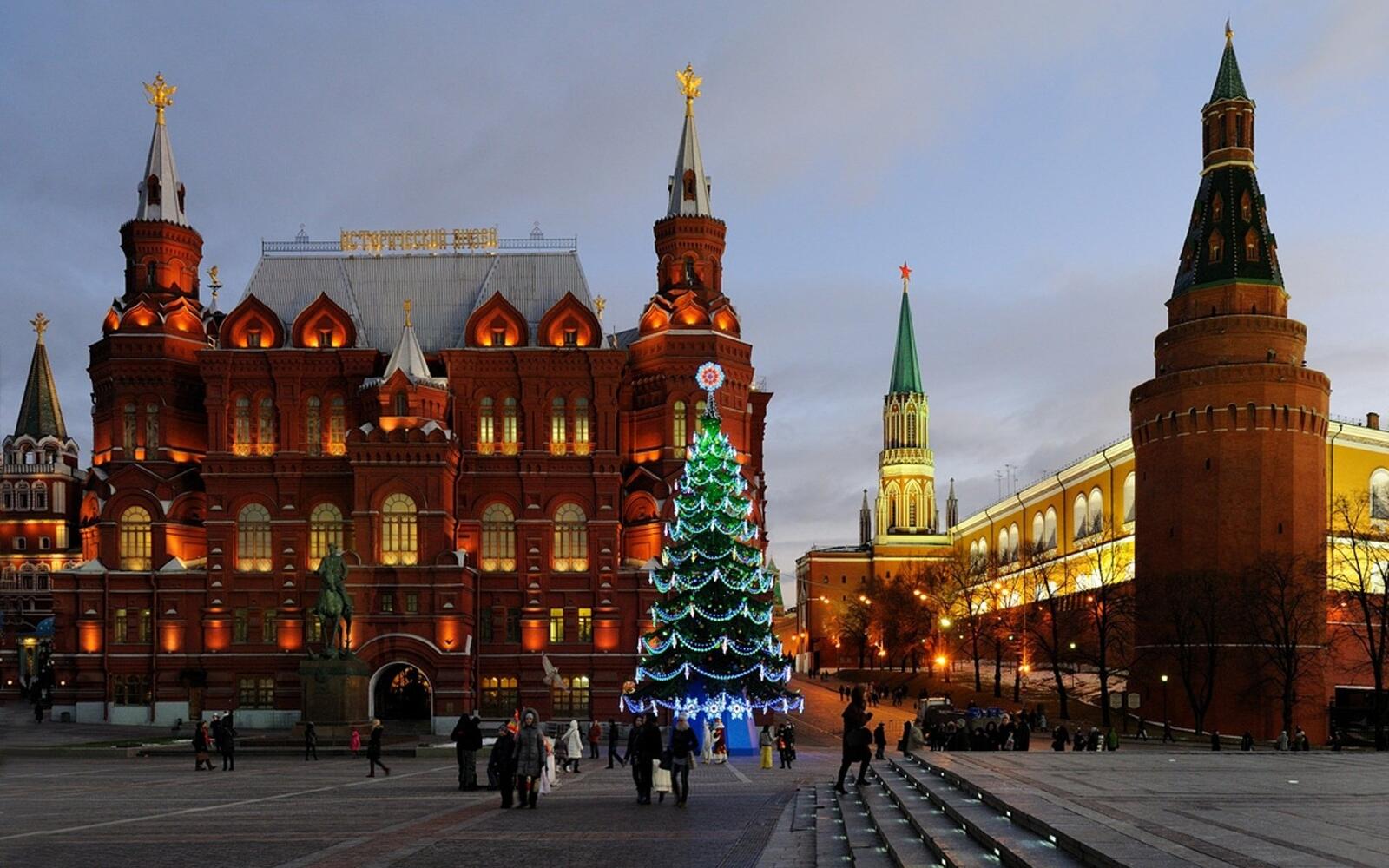 Обои рождество праздники Москва на рабочий стол