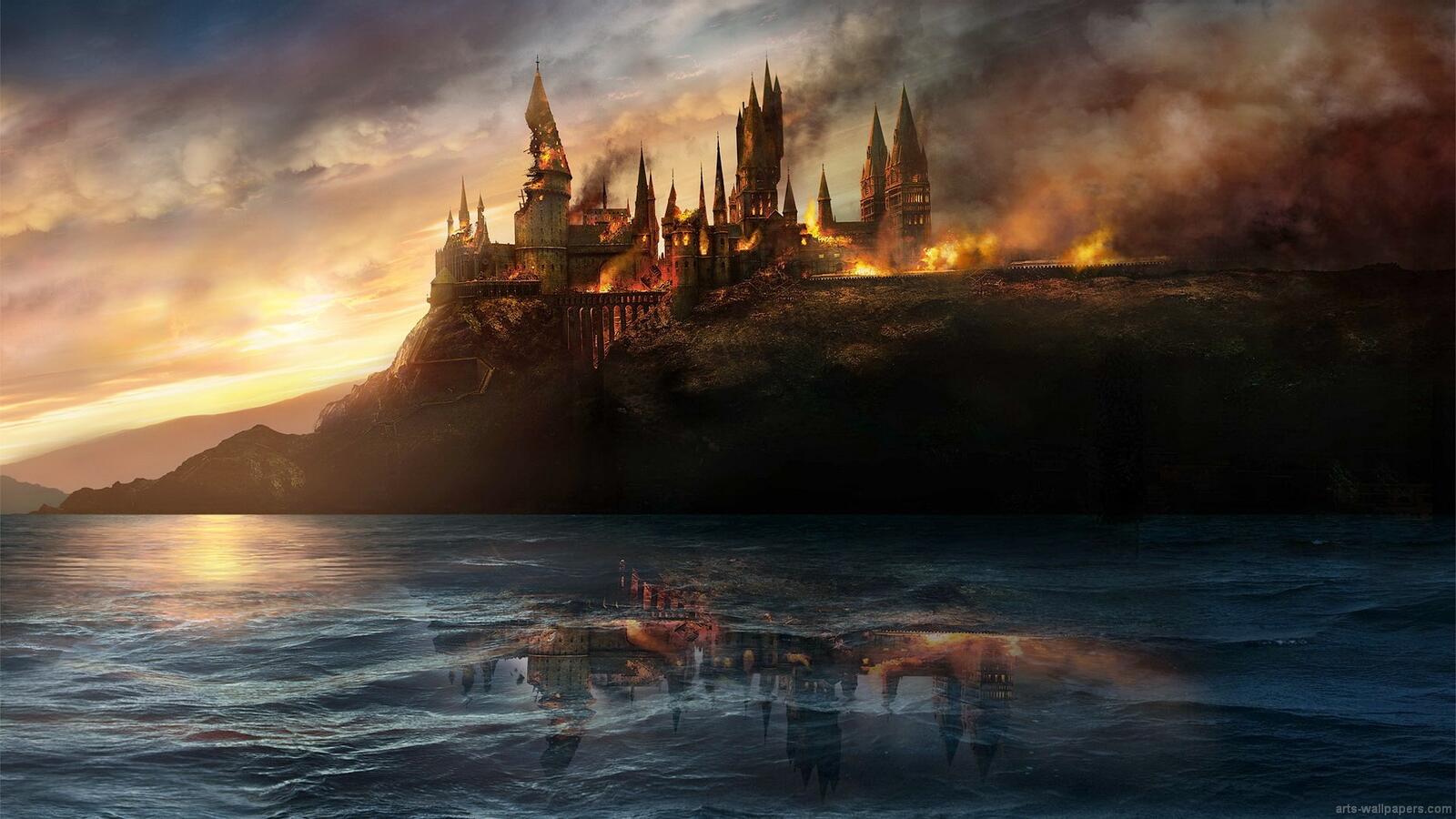 Wallpapers Harry Potter Hogwarts battle of Hogwarts on the desktop
