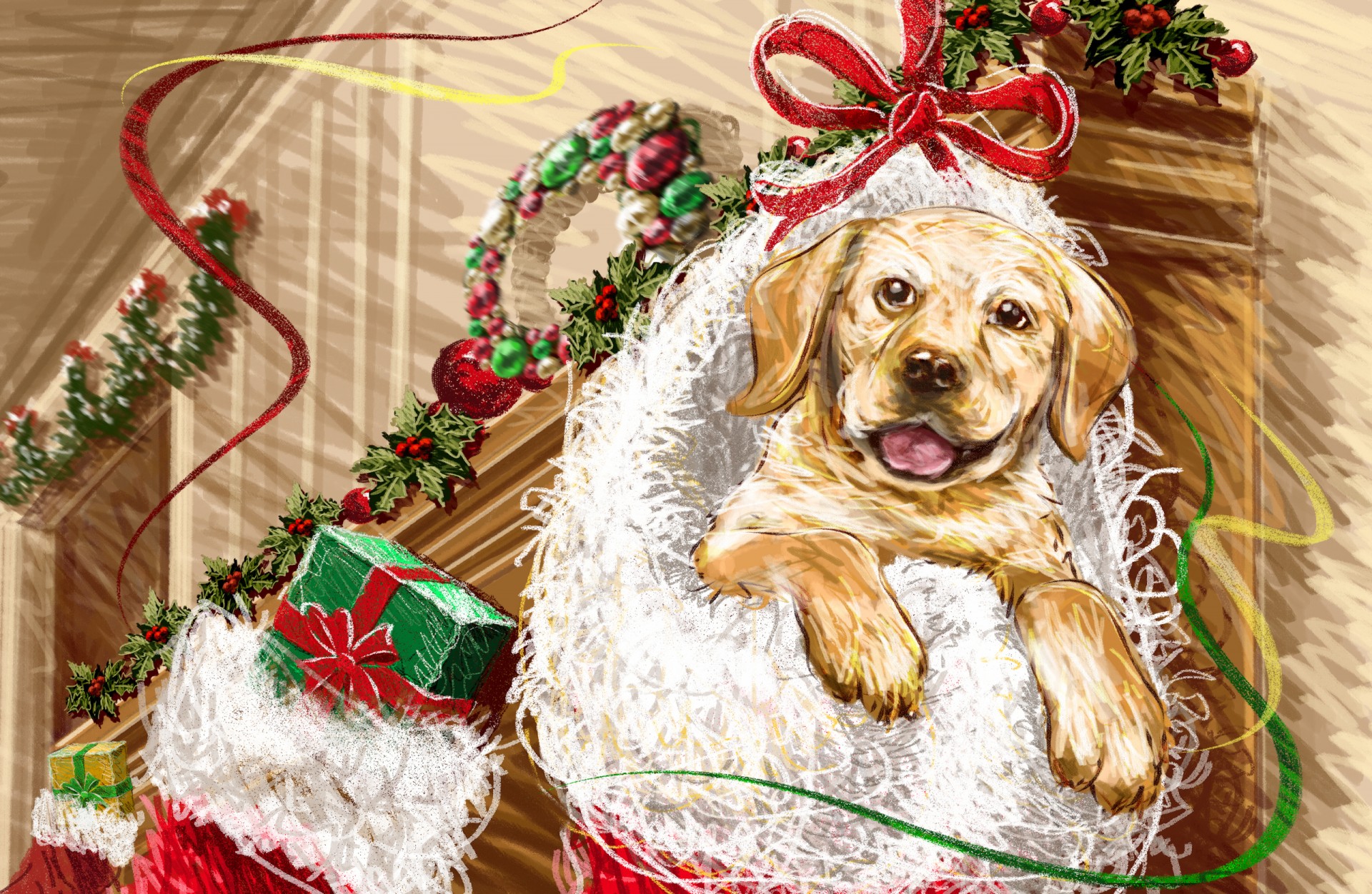 Wallpapers dog puppy holiday on the desktop
