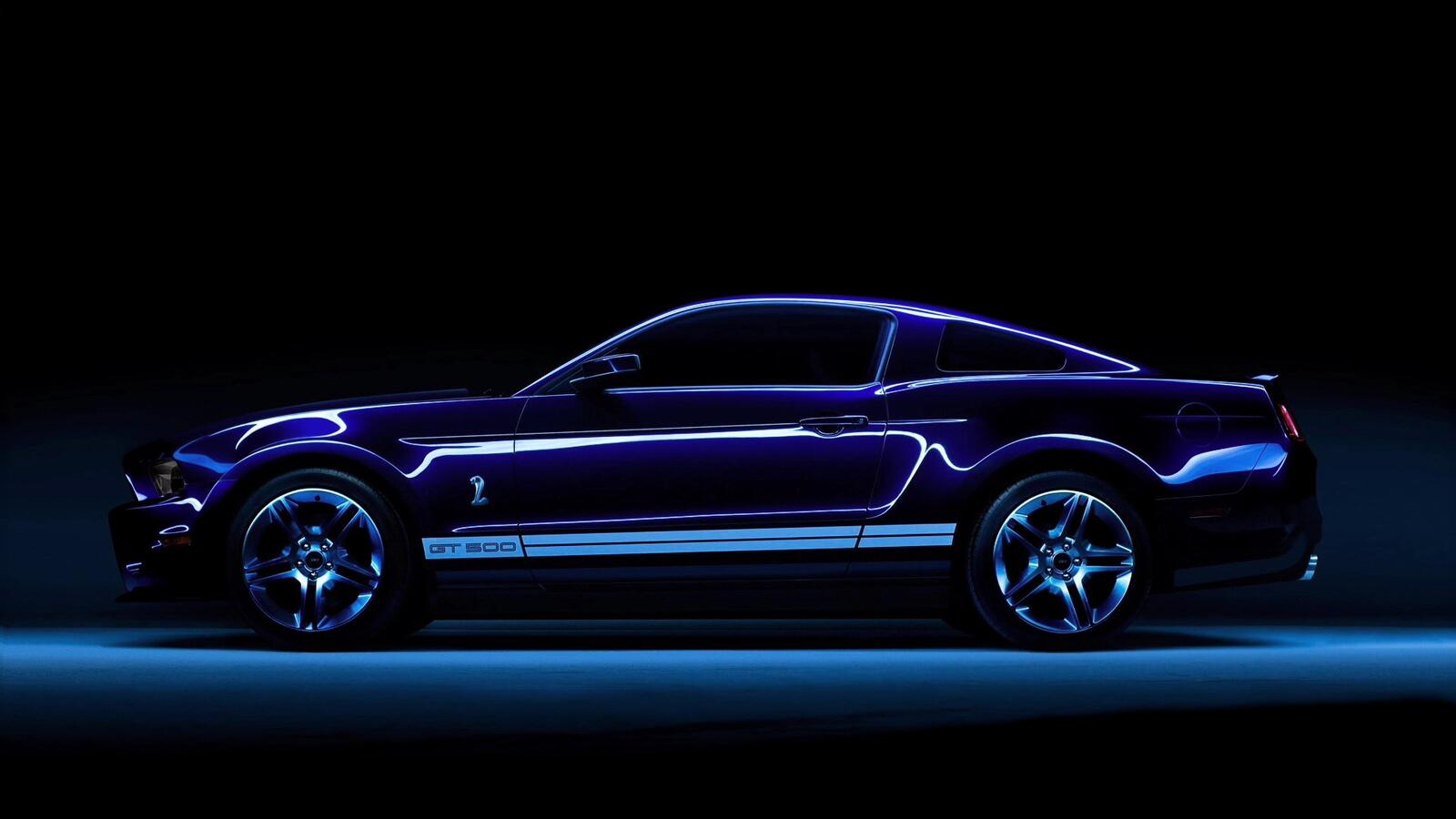 Wallpapers side view Ford Mustang Shelby GT 500 cars on the desktop