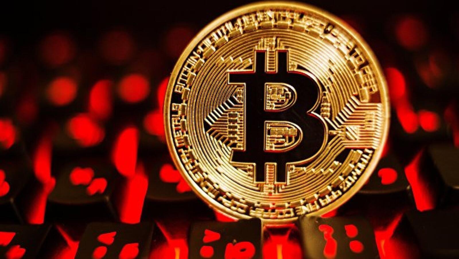 Wallpapers Bitcoin keyboard red buttons on the desktop