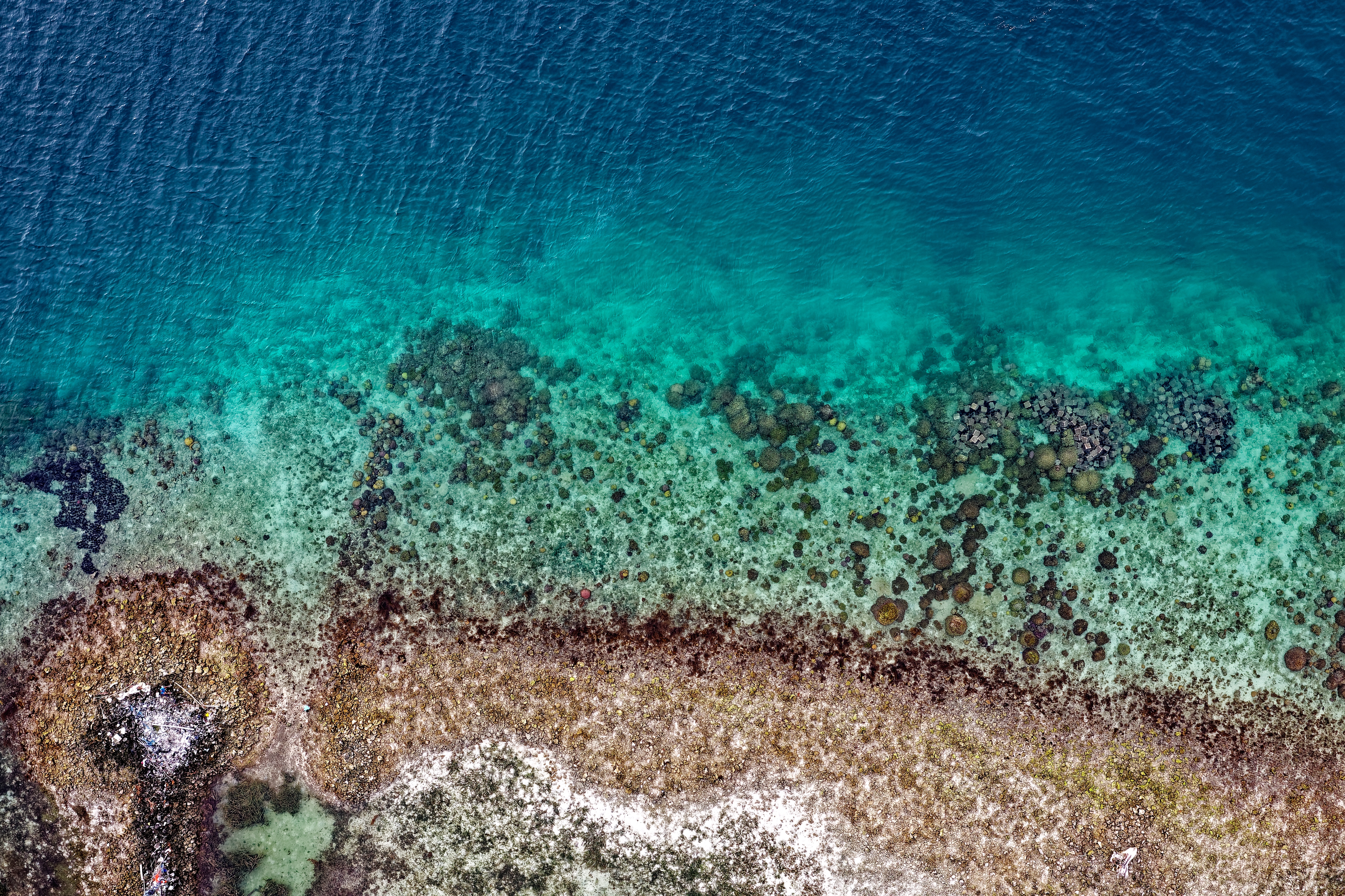 Фото бесплатно океан, бирюзовый, вид сверху