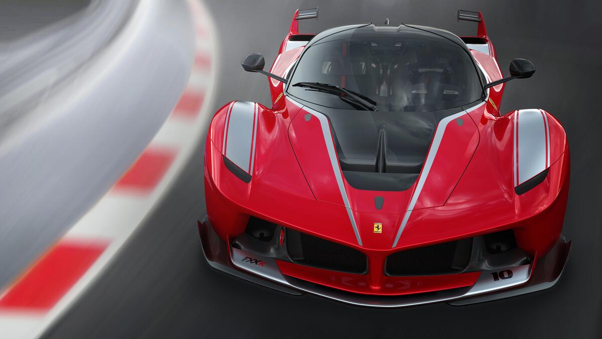 Picture of a ferrari fxx k in motion