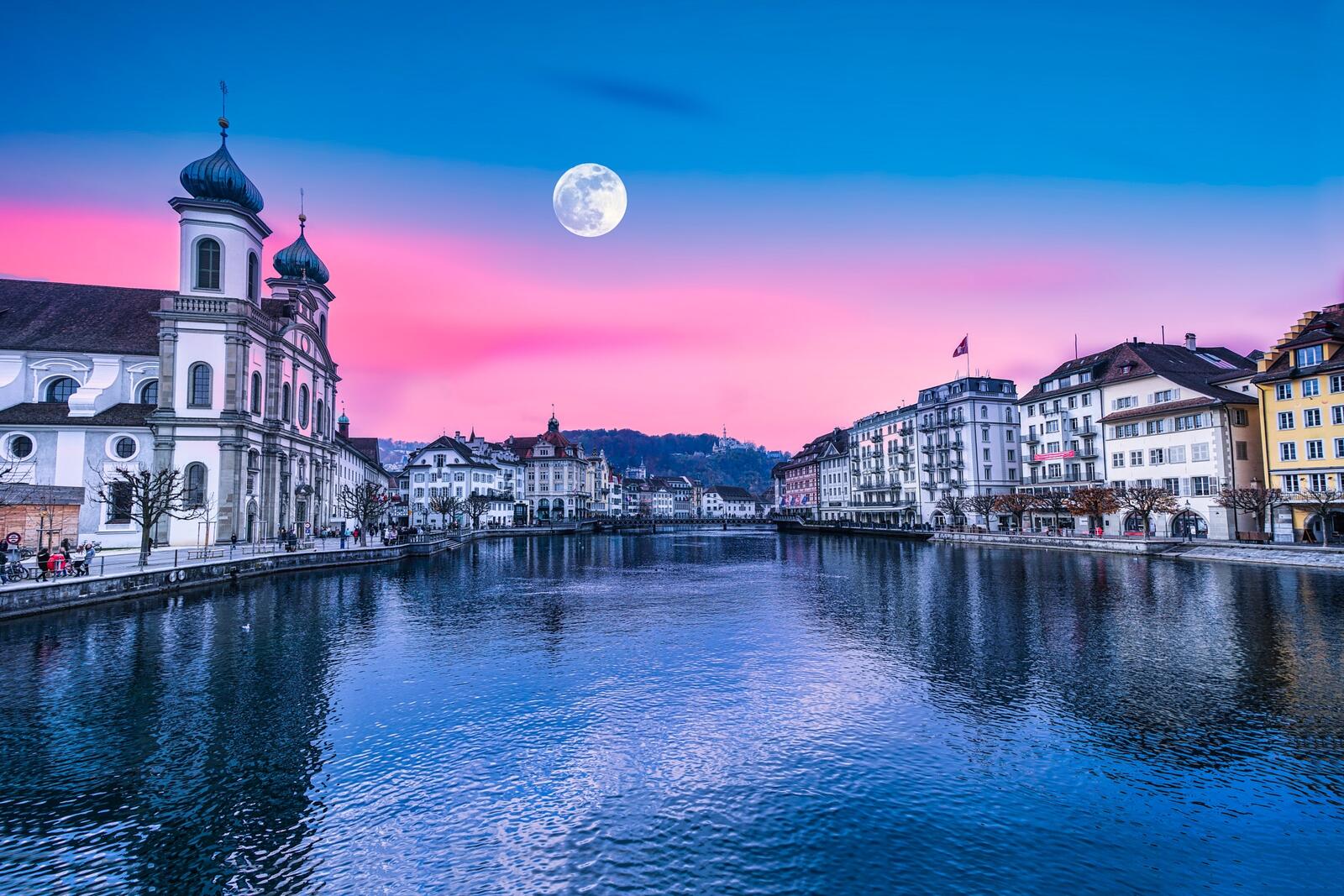 Wallpapers Lucerne sunset Luzern on the desktop