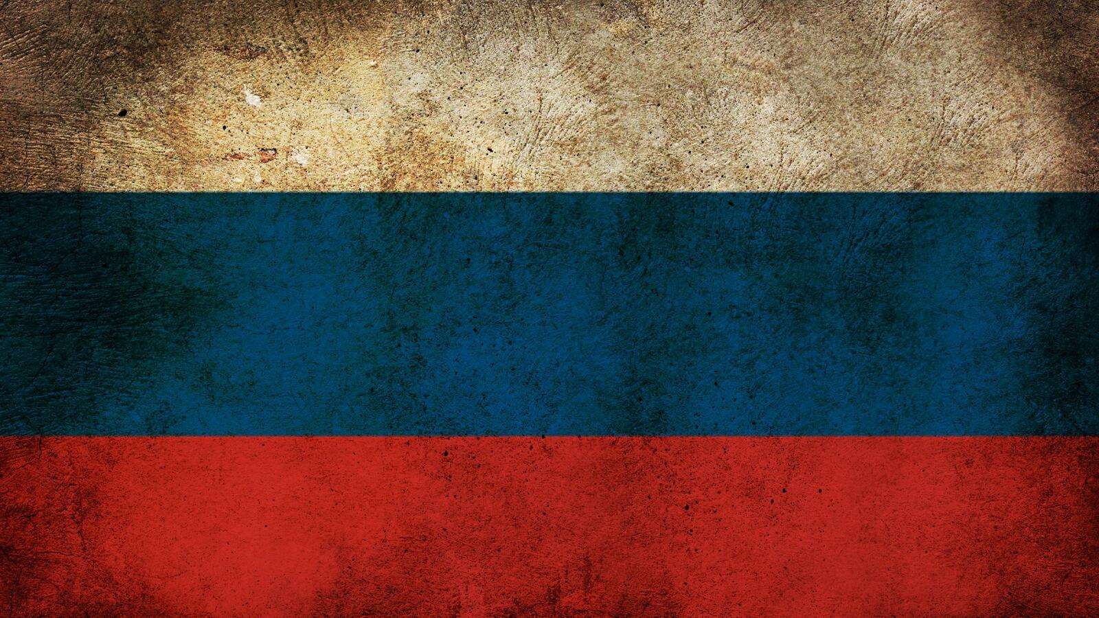 Обои стена флаг Россия на рабочий стол