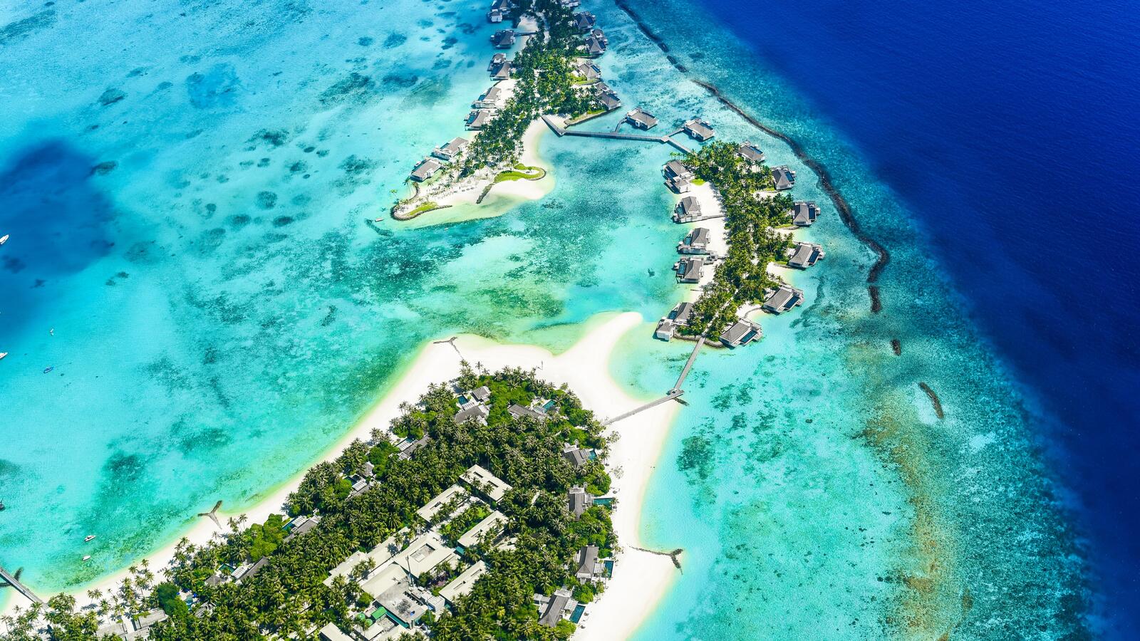 Wallpapers tropical island ocean aerial view on the desktop