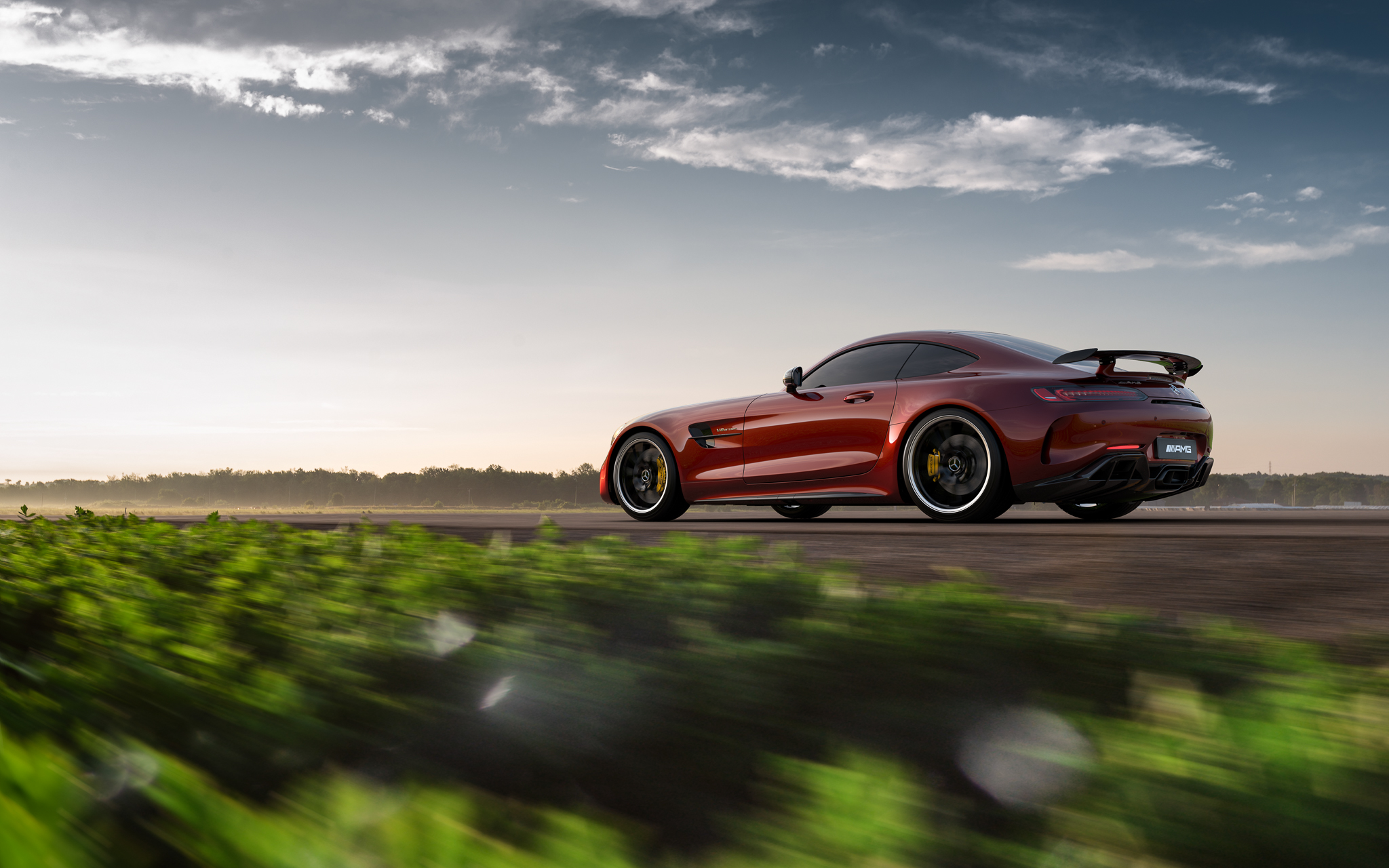 Wallpapers red car Mercedes 2018 machines on the desktop