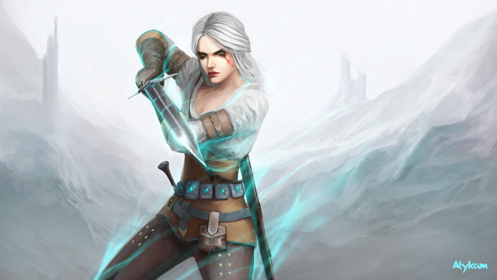 Wallpapers ciri The Witcher 3 games on the desktop