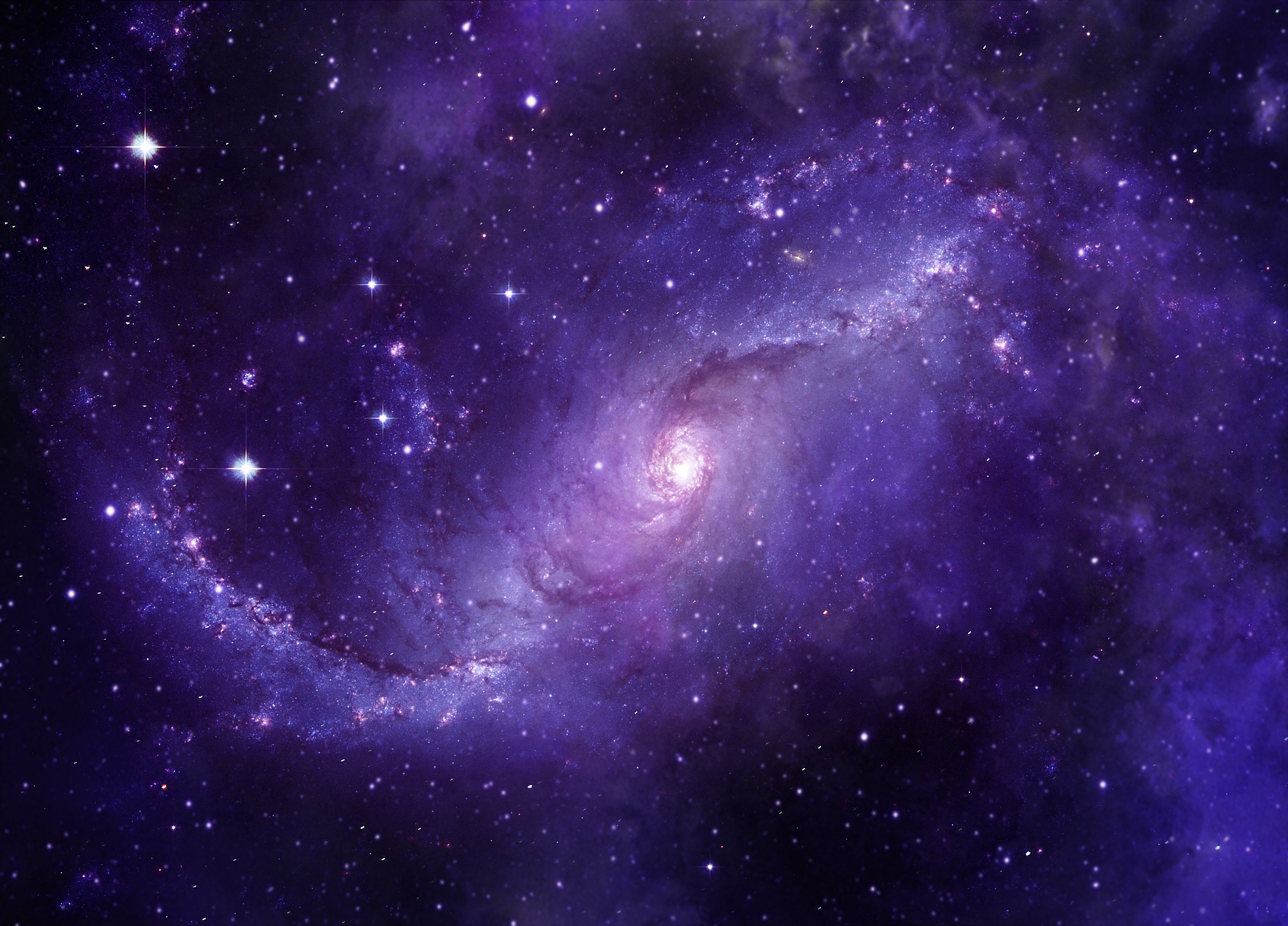 Wallpapers violet nebula starry sky the universe on the desktop