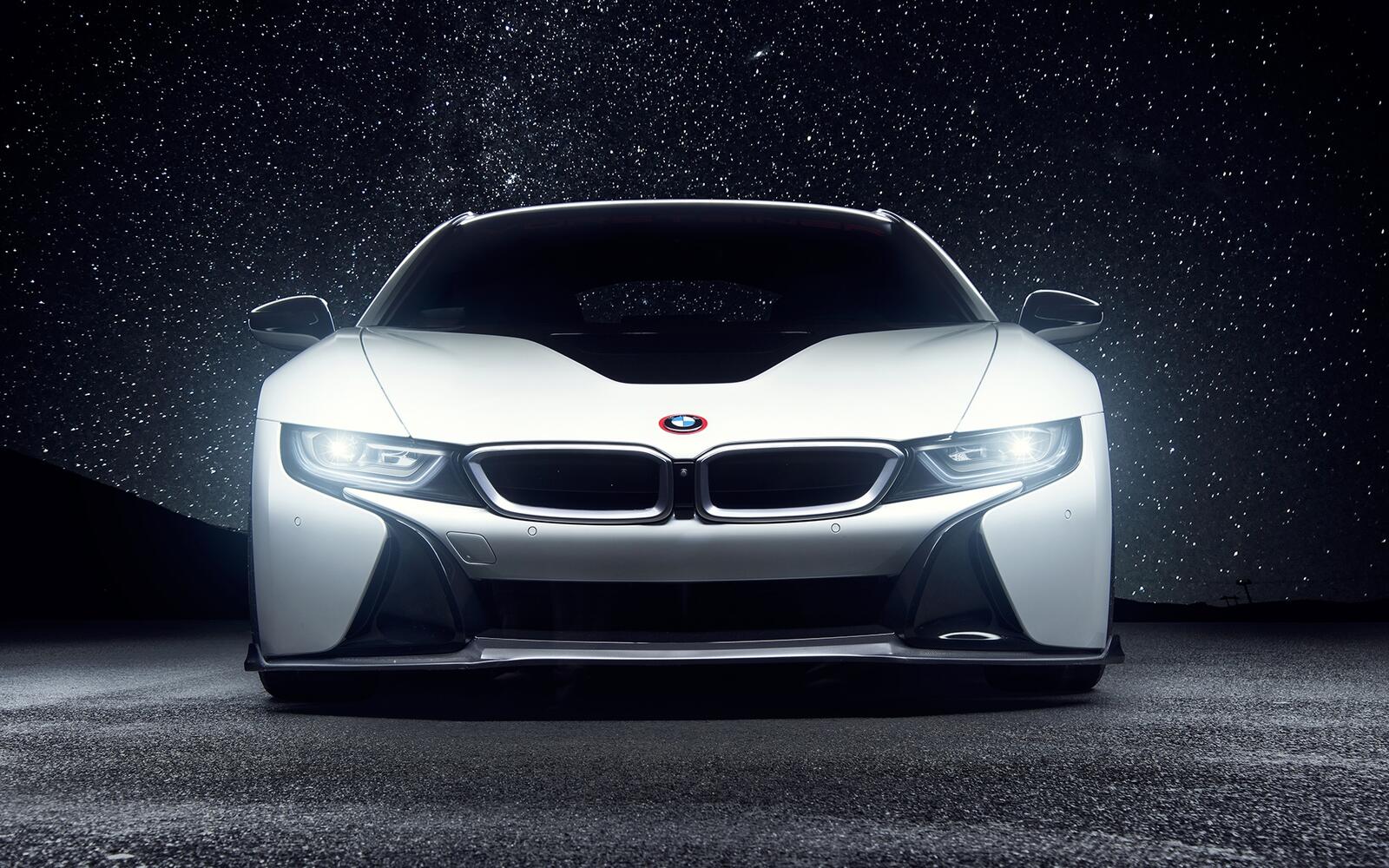Wallpapers BMW i8 front view stars on the desktop