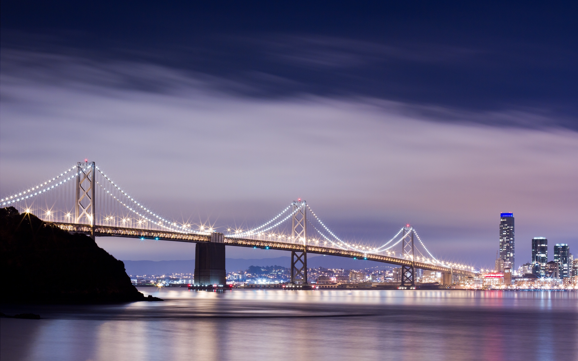 Photo free Golden Gate Bridge, night, light