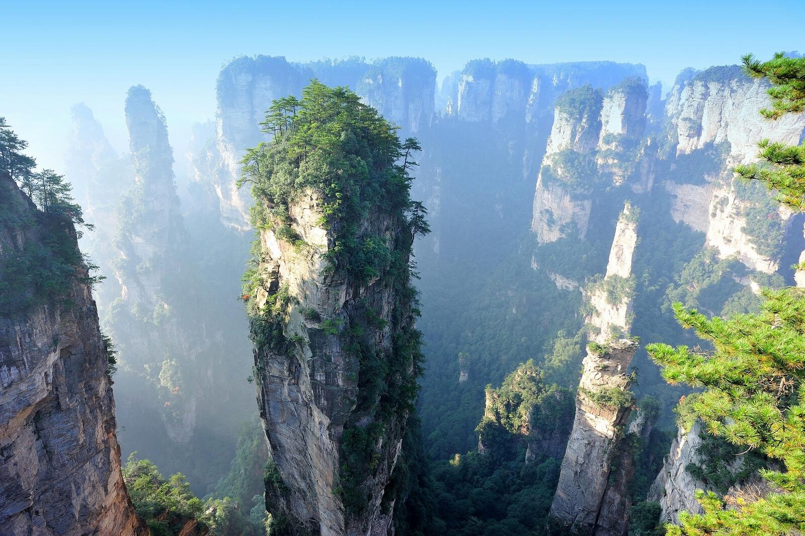 Обои Китай каменные башни обои национальный лесной парк чжанцзяцзе на рабочий стол