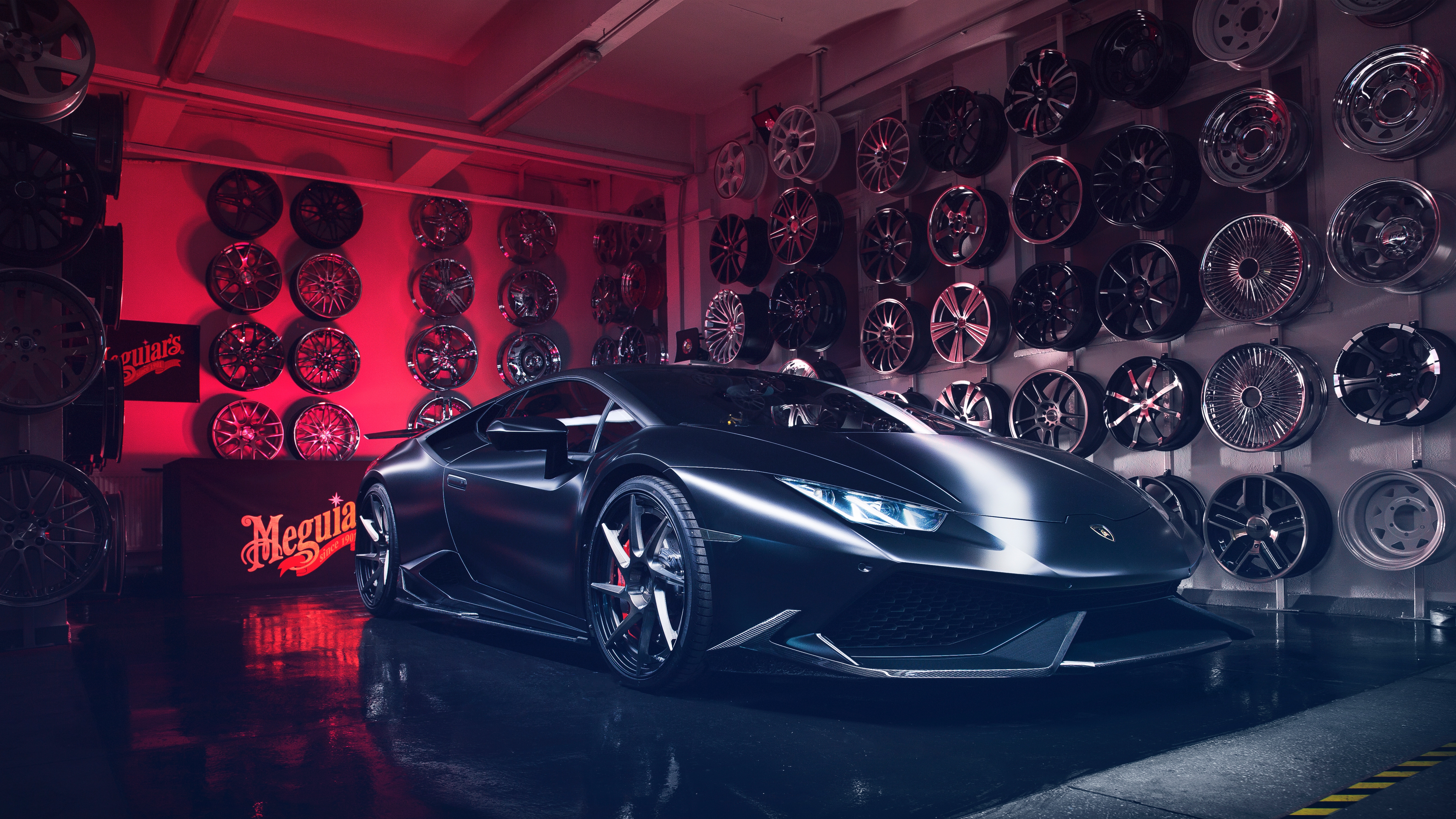 Photo wallpaper Lamborghini Huracan garage supercars - free pictures on  Fonwall