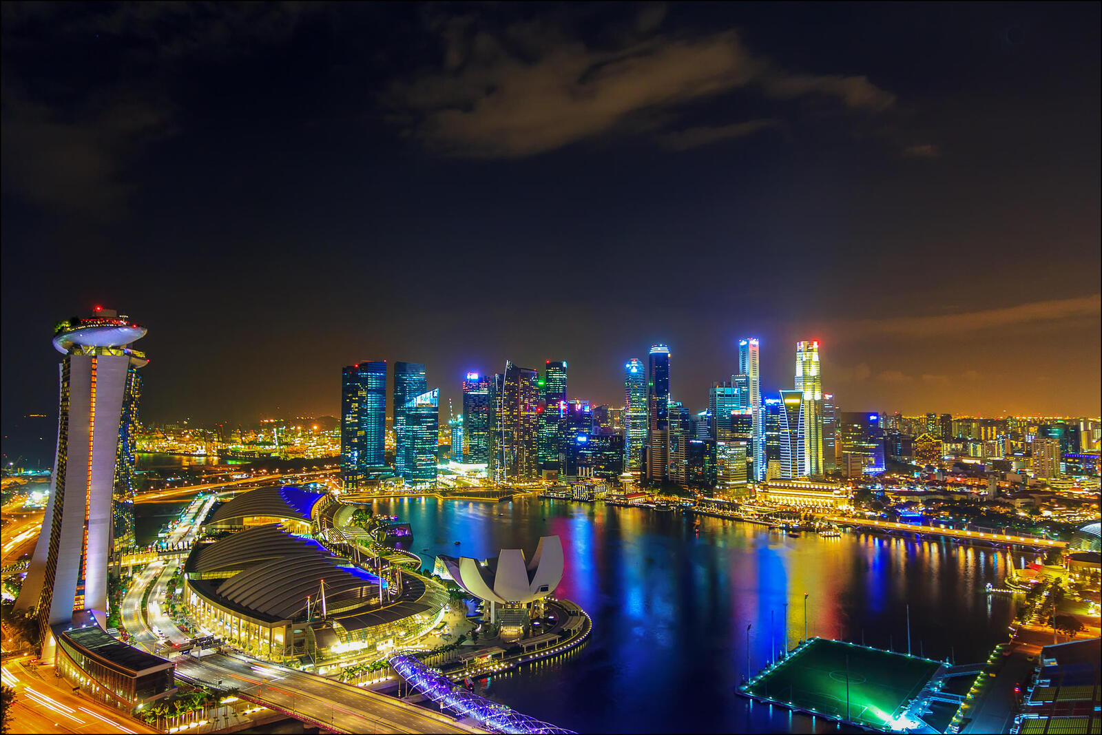 Wallpapers lights Singapore night on the desktop