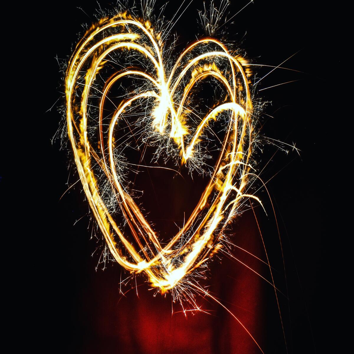 A heart of sparklers