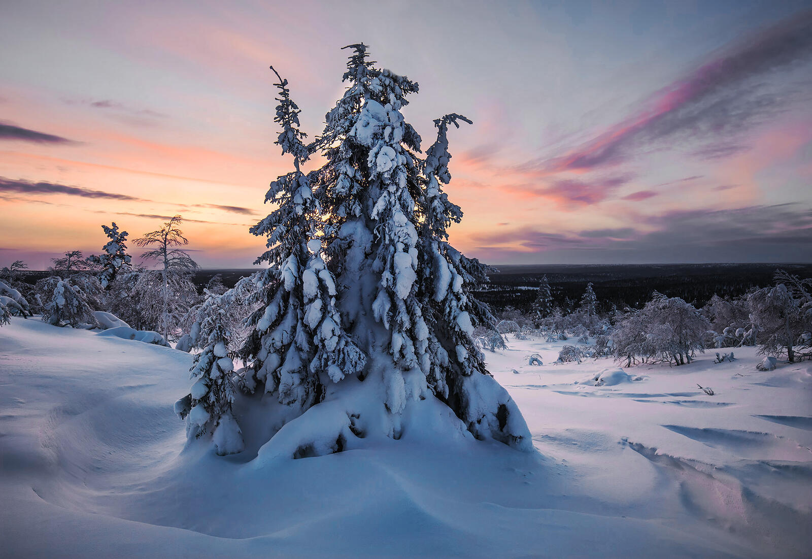 Обои снег Финляндия пейзаж на рабочий стол