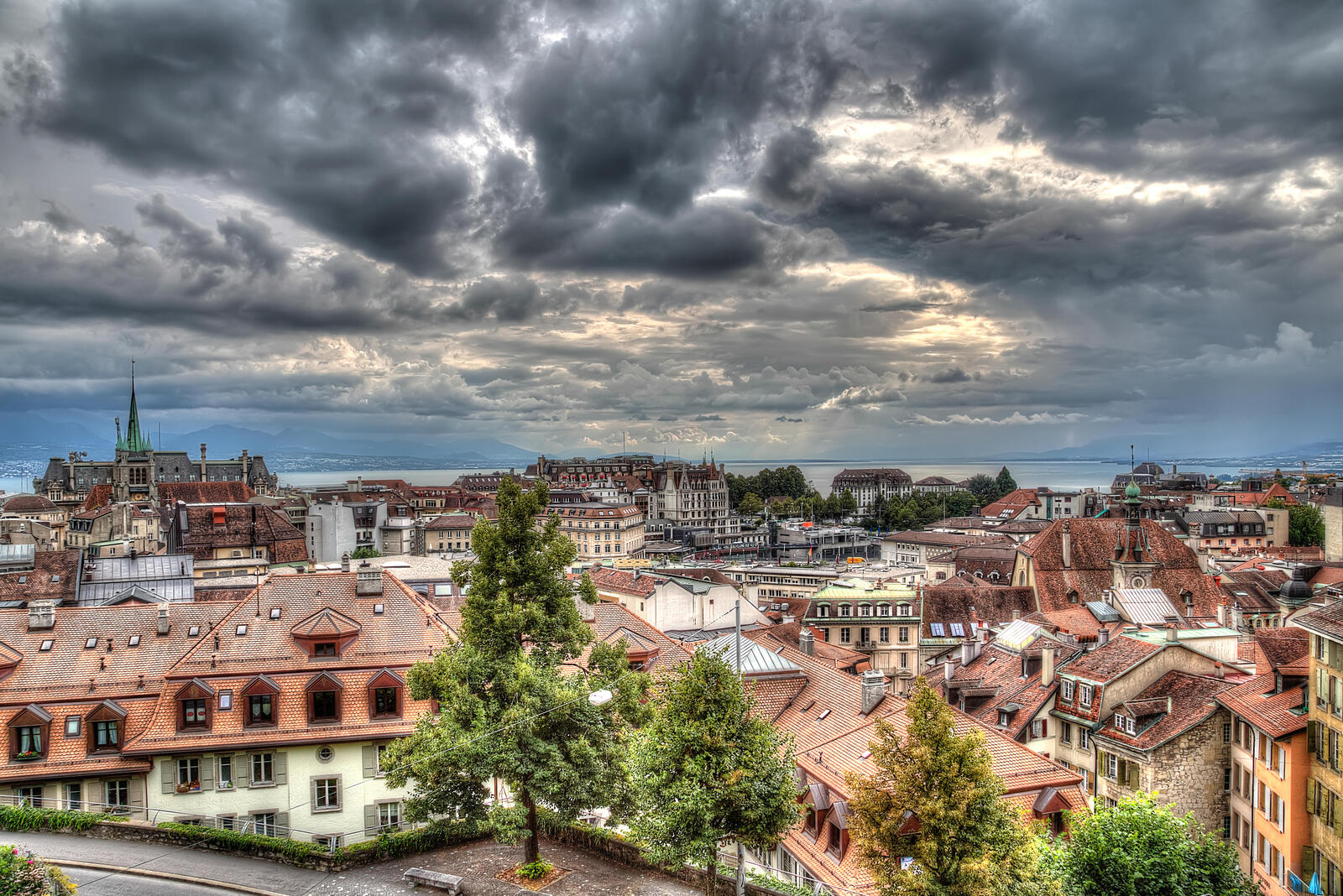 Wallpapers lausanne the roofs of the houses Switzerland on the desktop