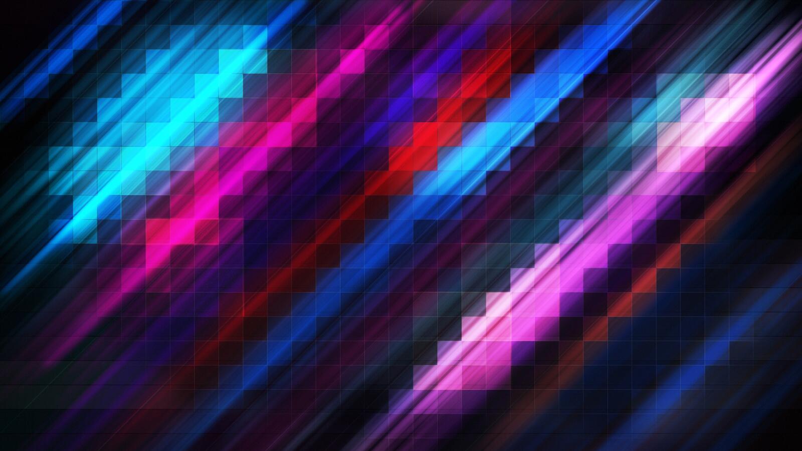Wallpapers lines colorful triangles neon colors on the desktop