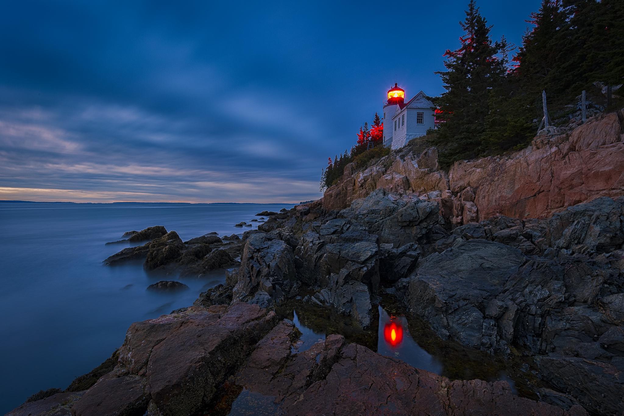 Wallpapers rocks Maine lighthouse on the desktop