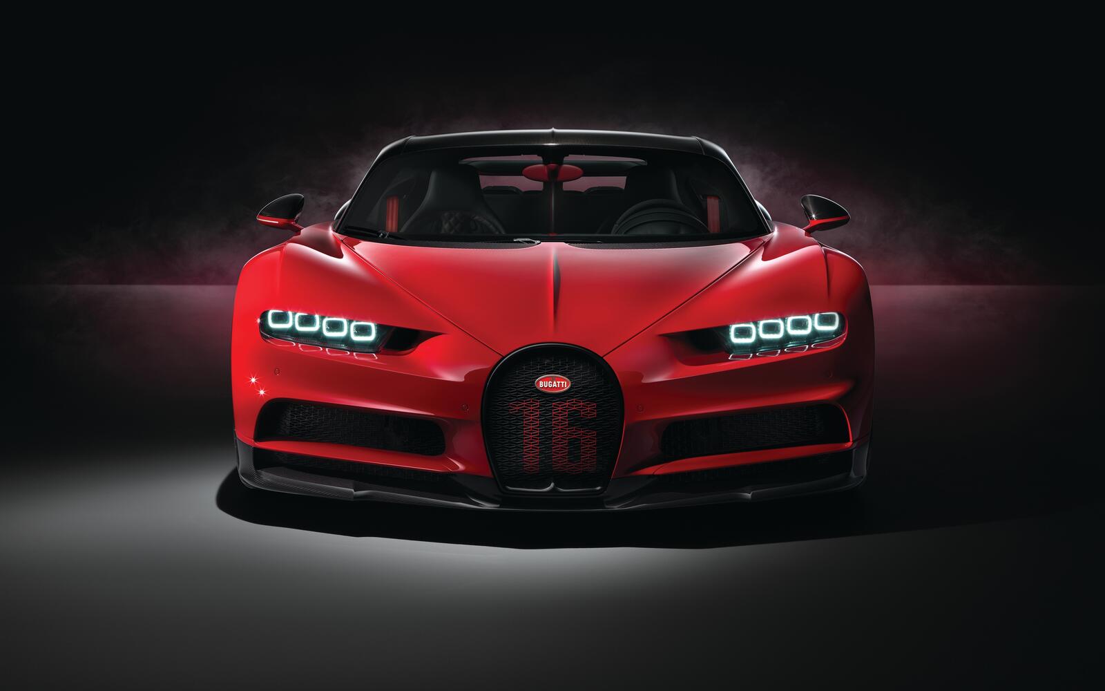 Wallpapers Bugatti Chiron automobiles red on the desktop