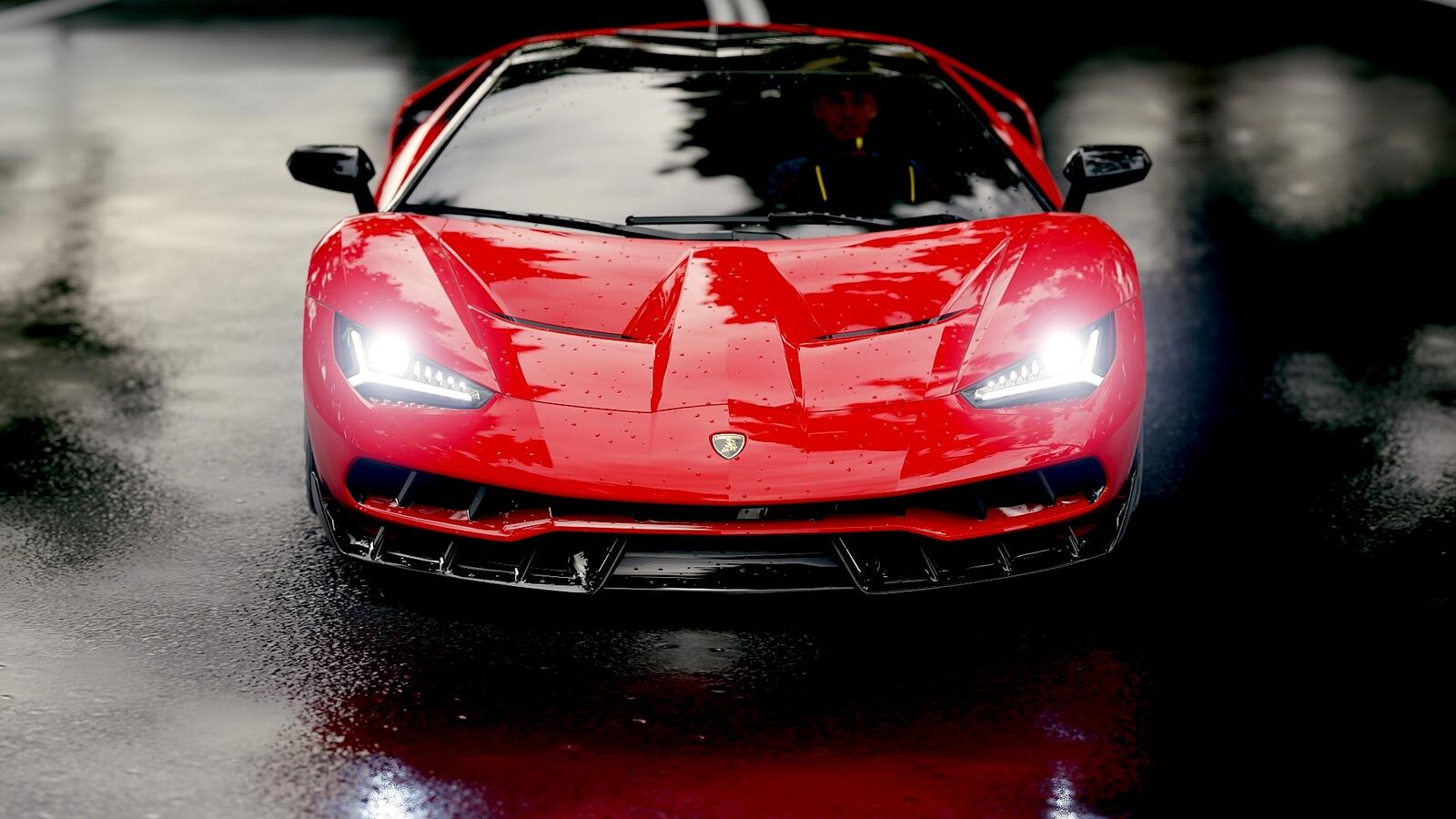 Free photo Lamborghini mars rosso red.
