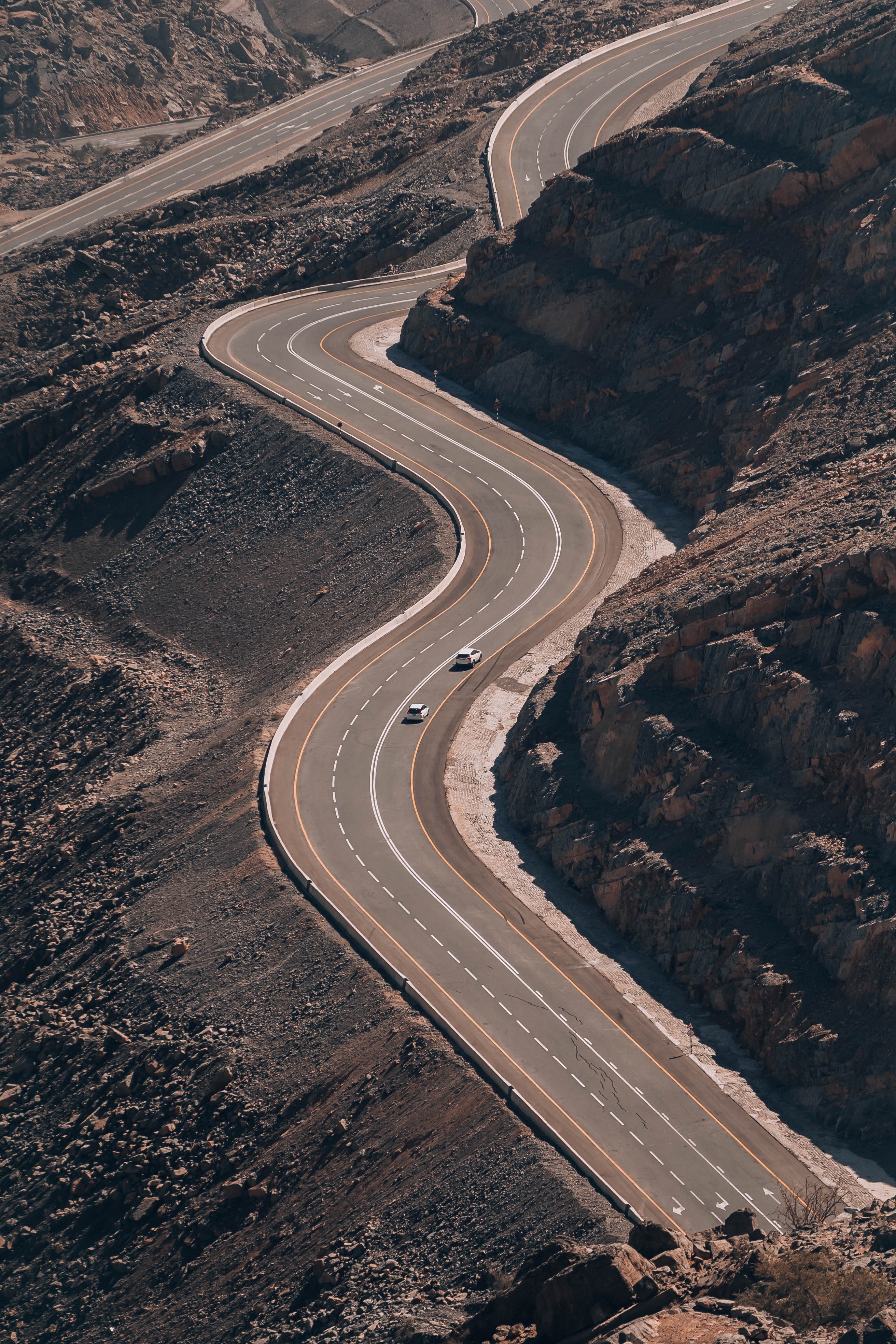 Photo free aerial view, road, slope