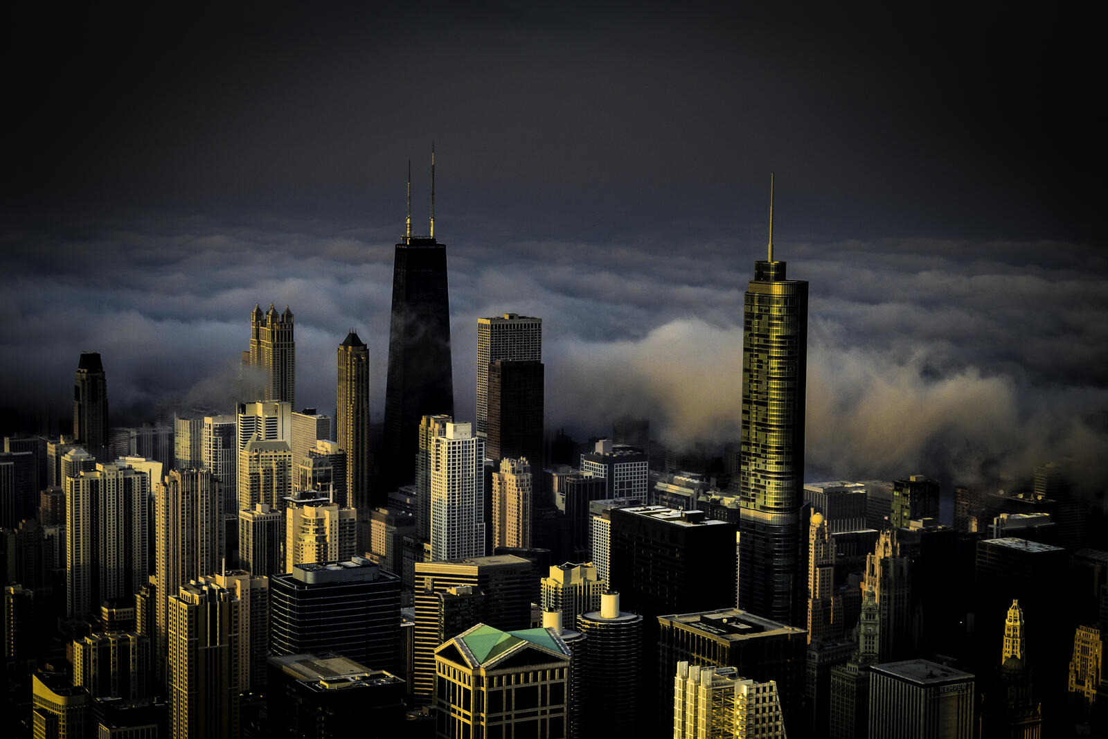 桌面上的壁纸烟雾 芝加哥 建筑物