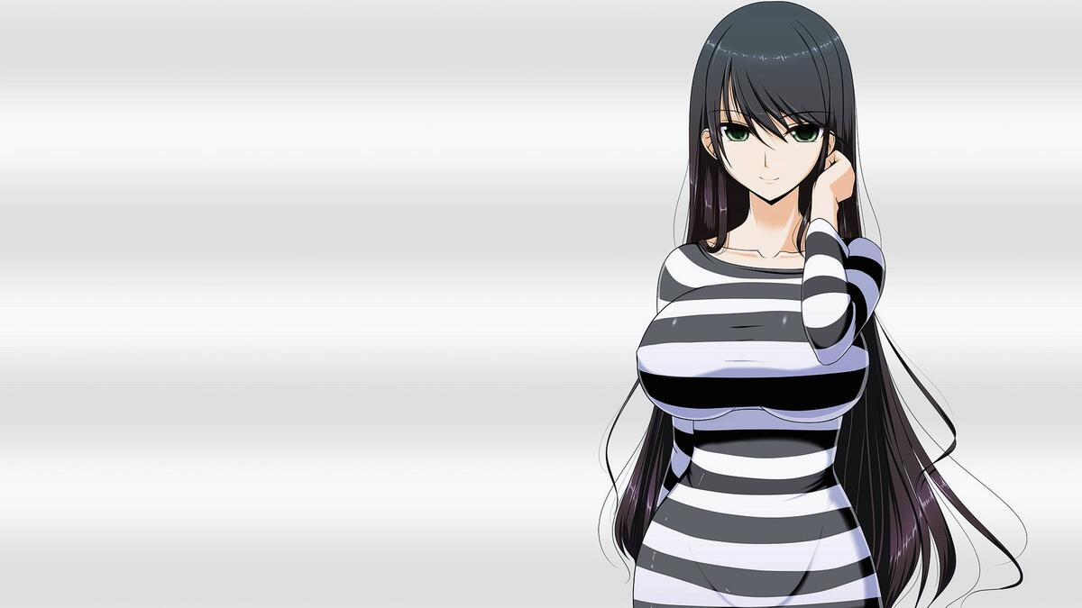 Girl in a striped dress