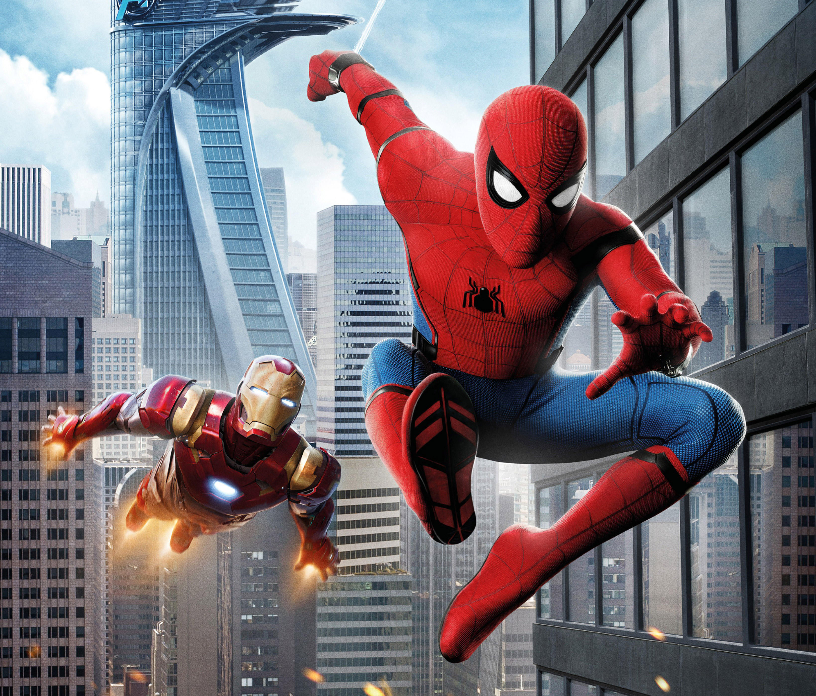 Wallpapers Iron Man Spiderman Homecoming spider man on the desktop