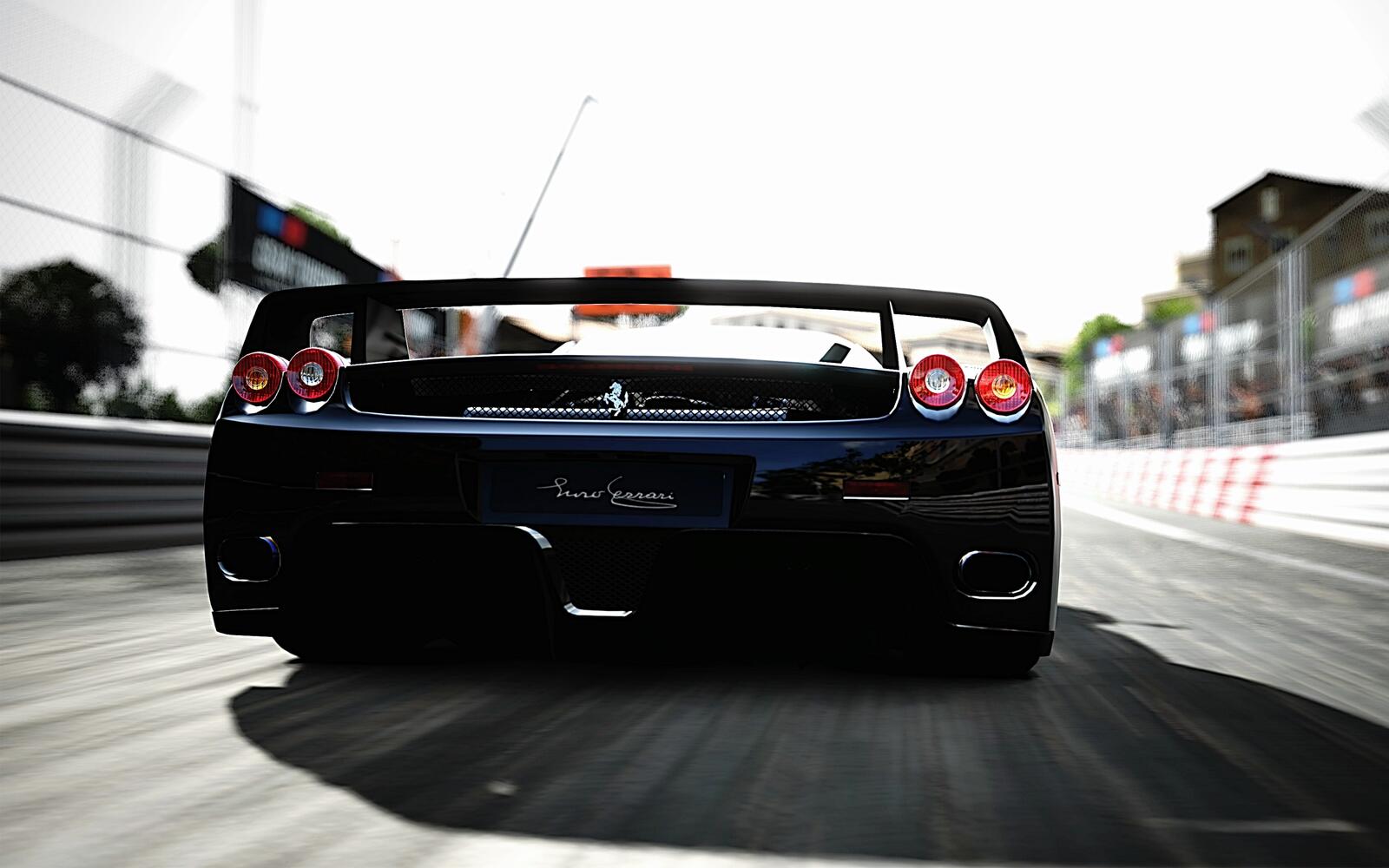Wallpapers Ferrari supercar view from behind on the desktop