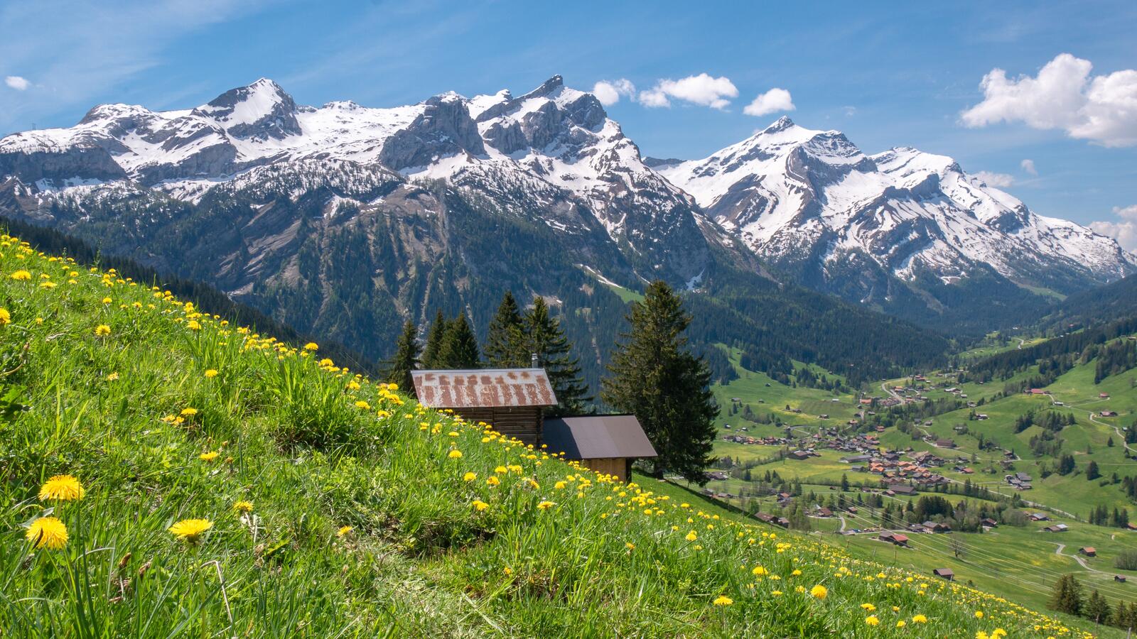 桌面上的壁纸自然 瑞士 山区